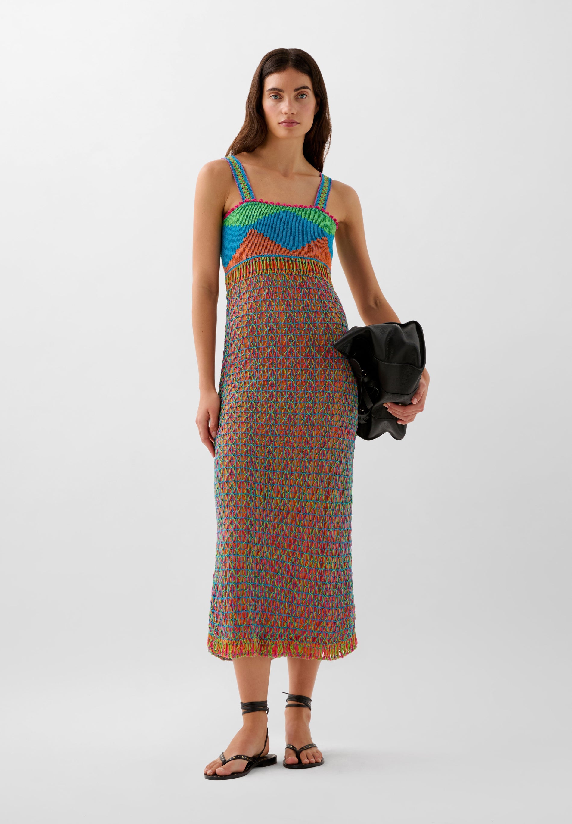 MULTICOLOURED CROCHET DRESS