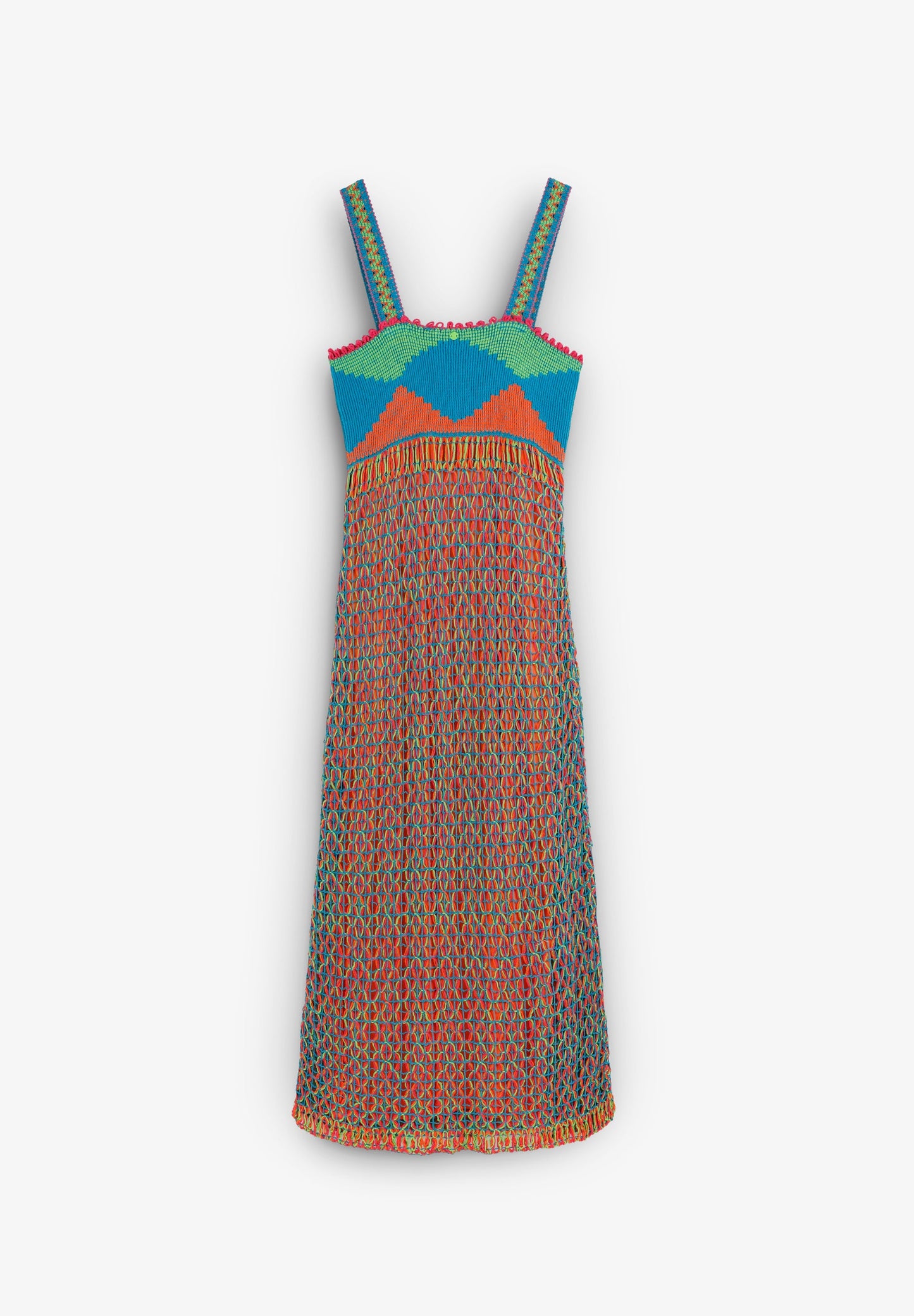 MULTICOLOURED CROCHET DRESS