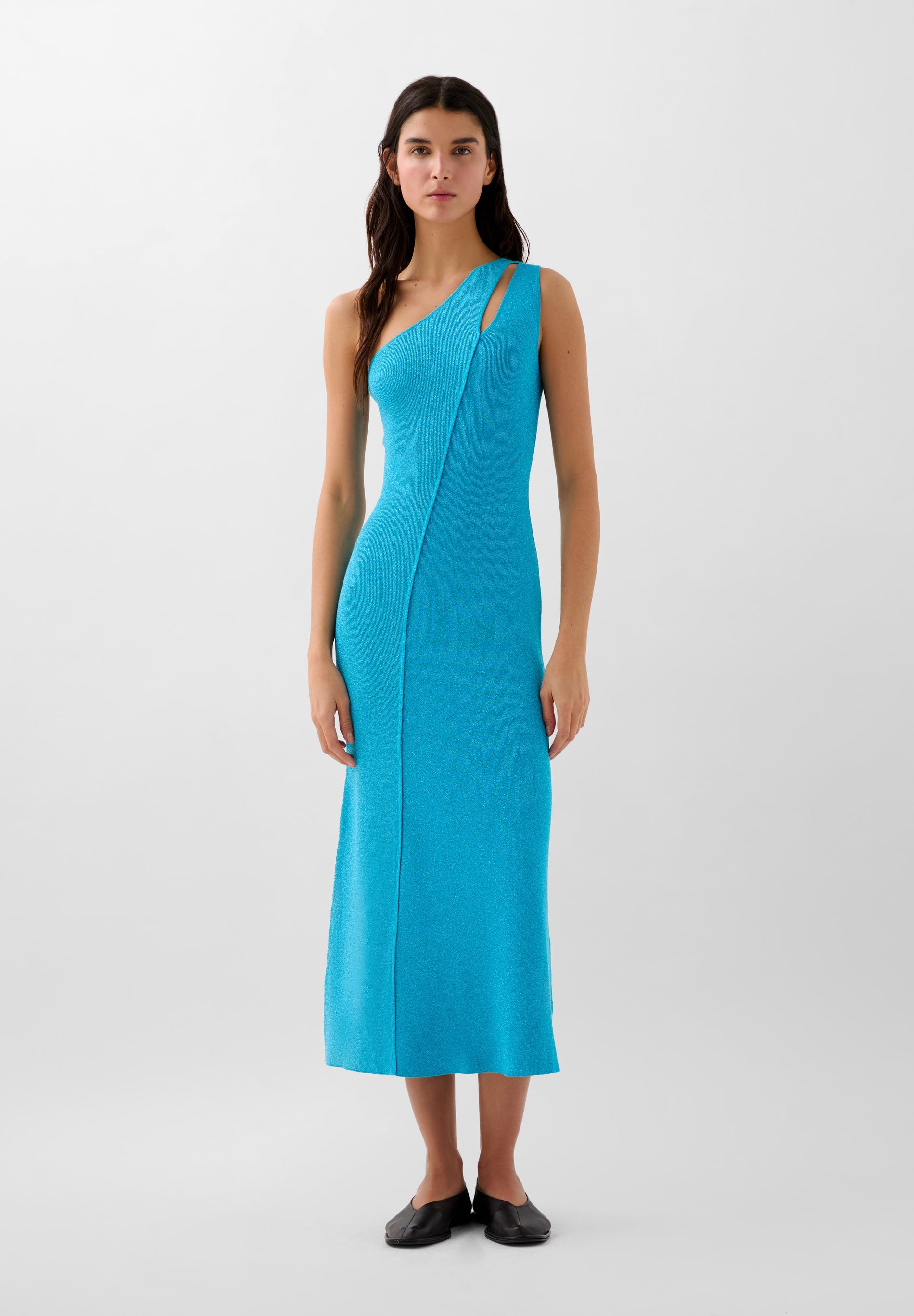TWO-TONE KNITTED LUREX DRESS