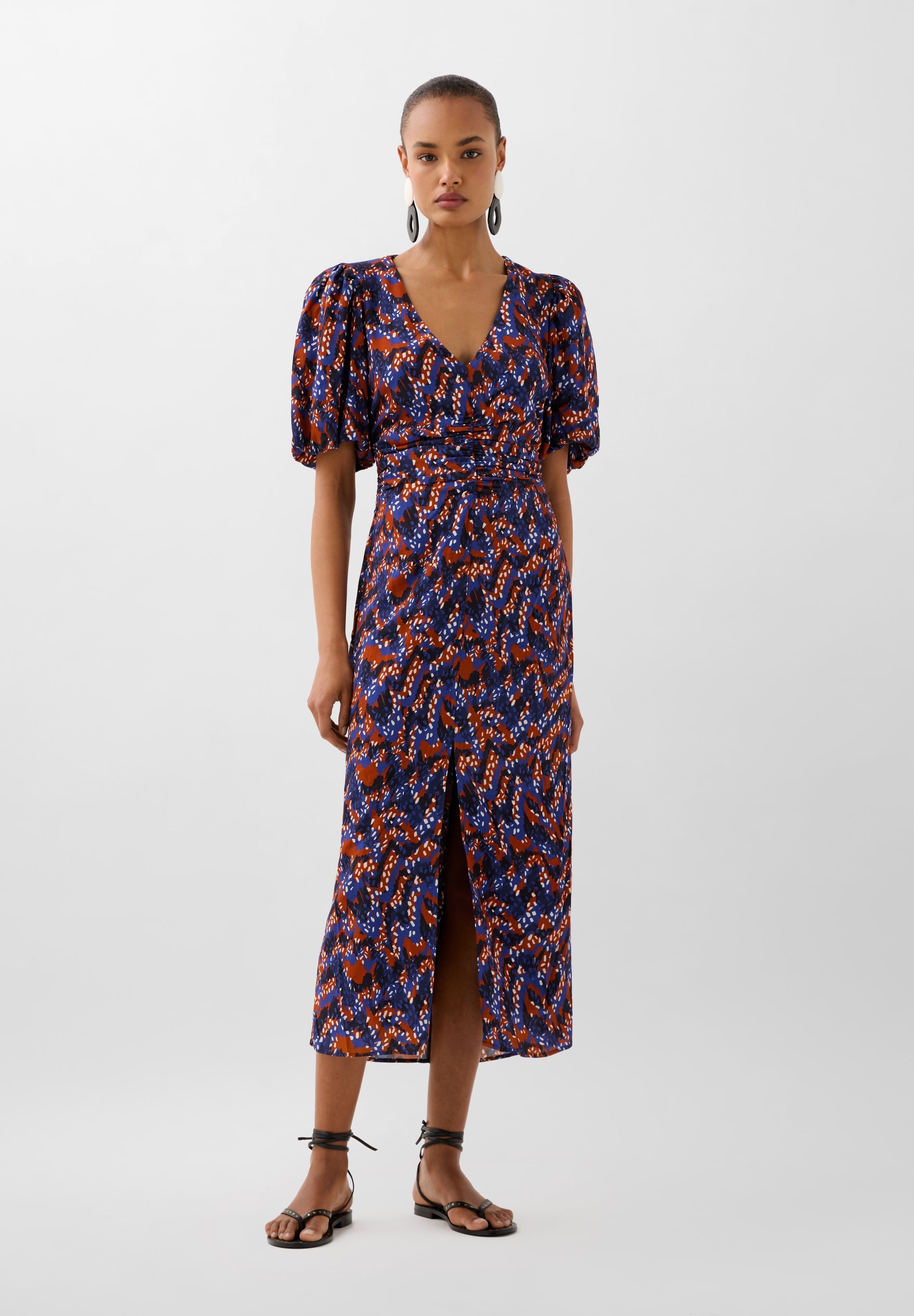 ROBE IMPRIMÉE FRONCÉE DEVANT