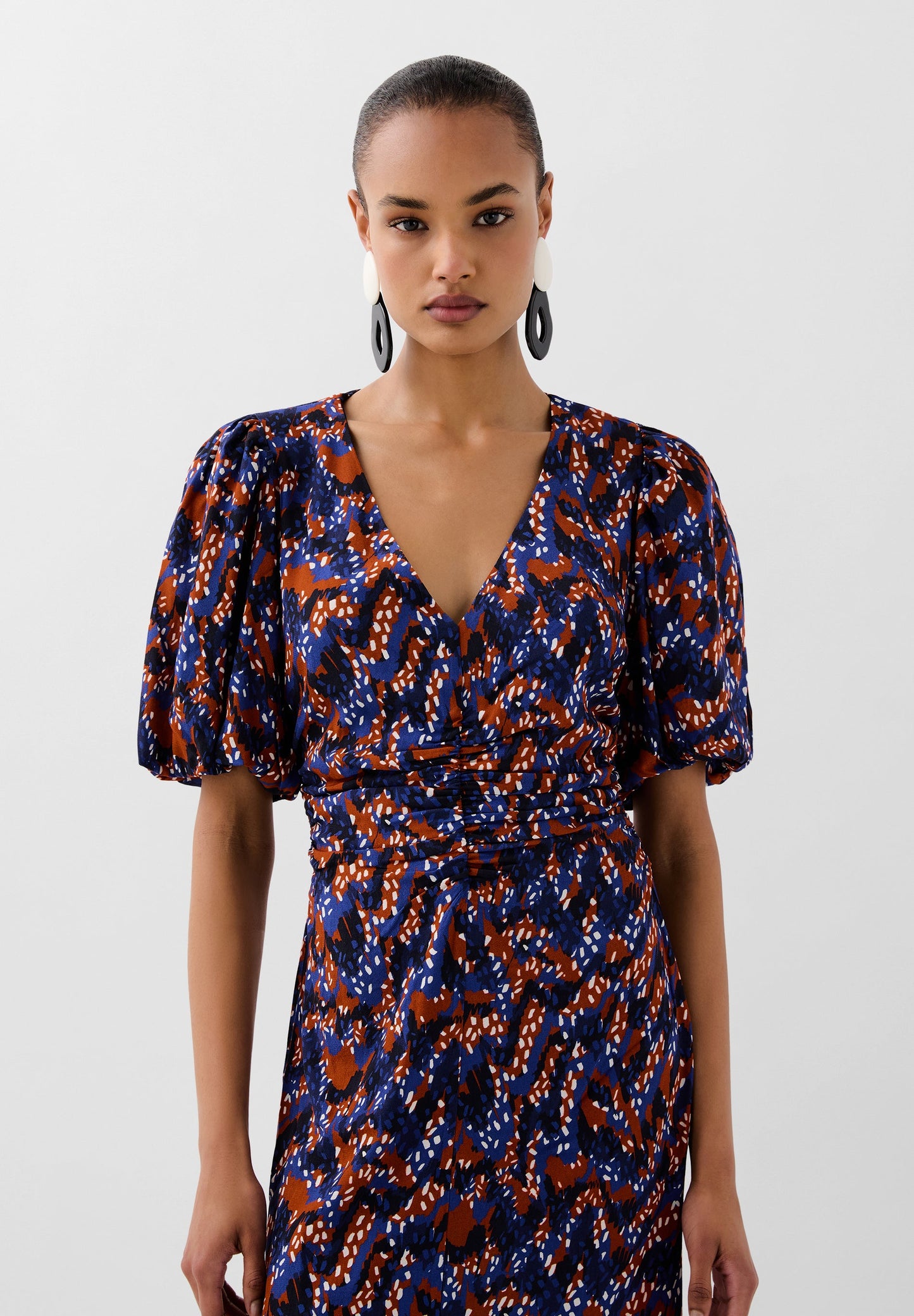 ROBE IMPRIMÉE FRONCÉE DEVANT