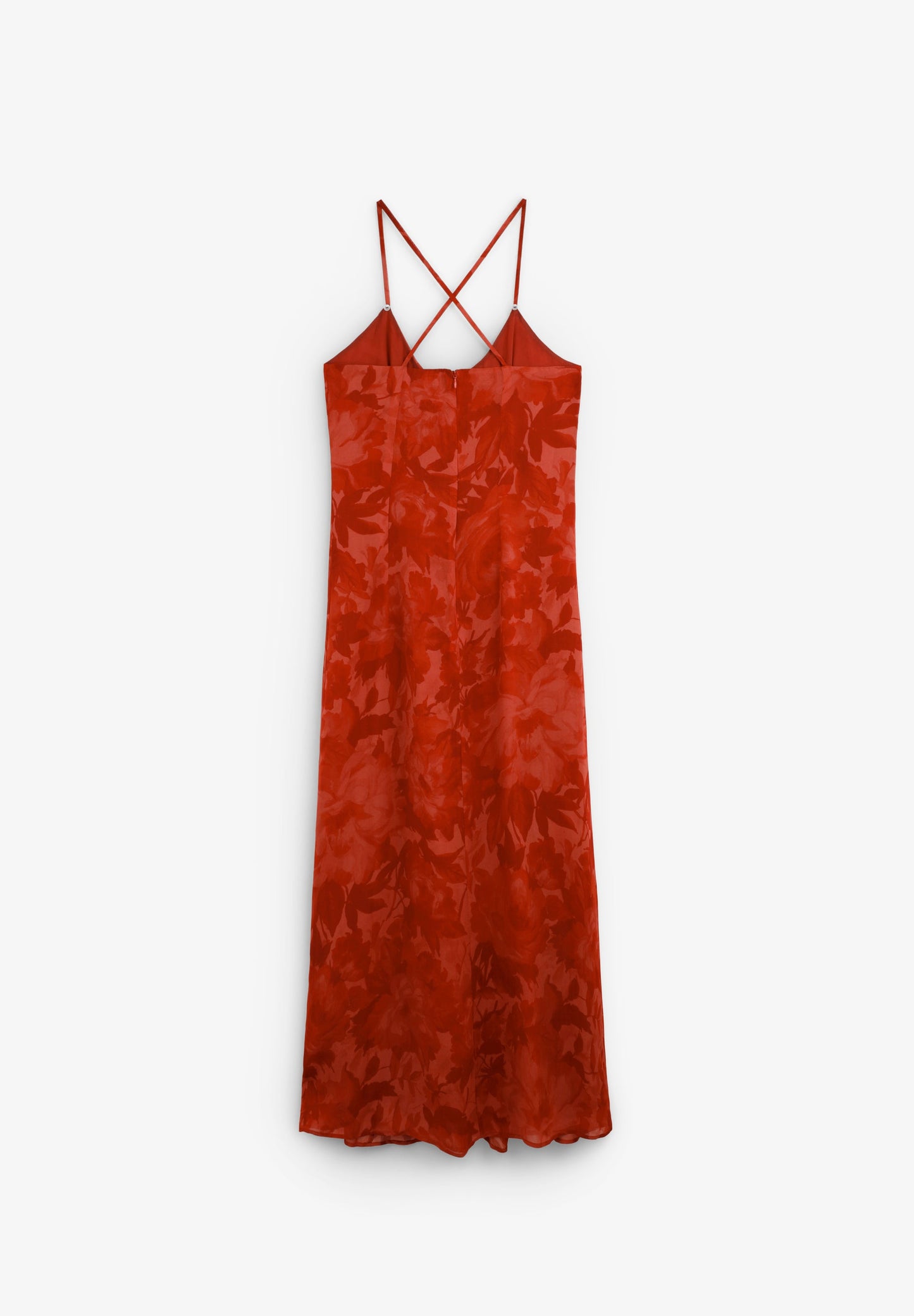FLOWING PRINTED DRESS WITH CAPE