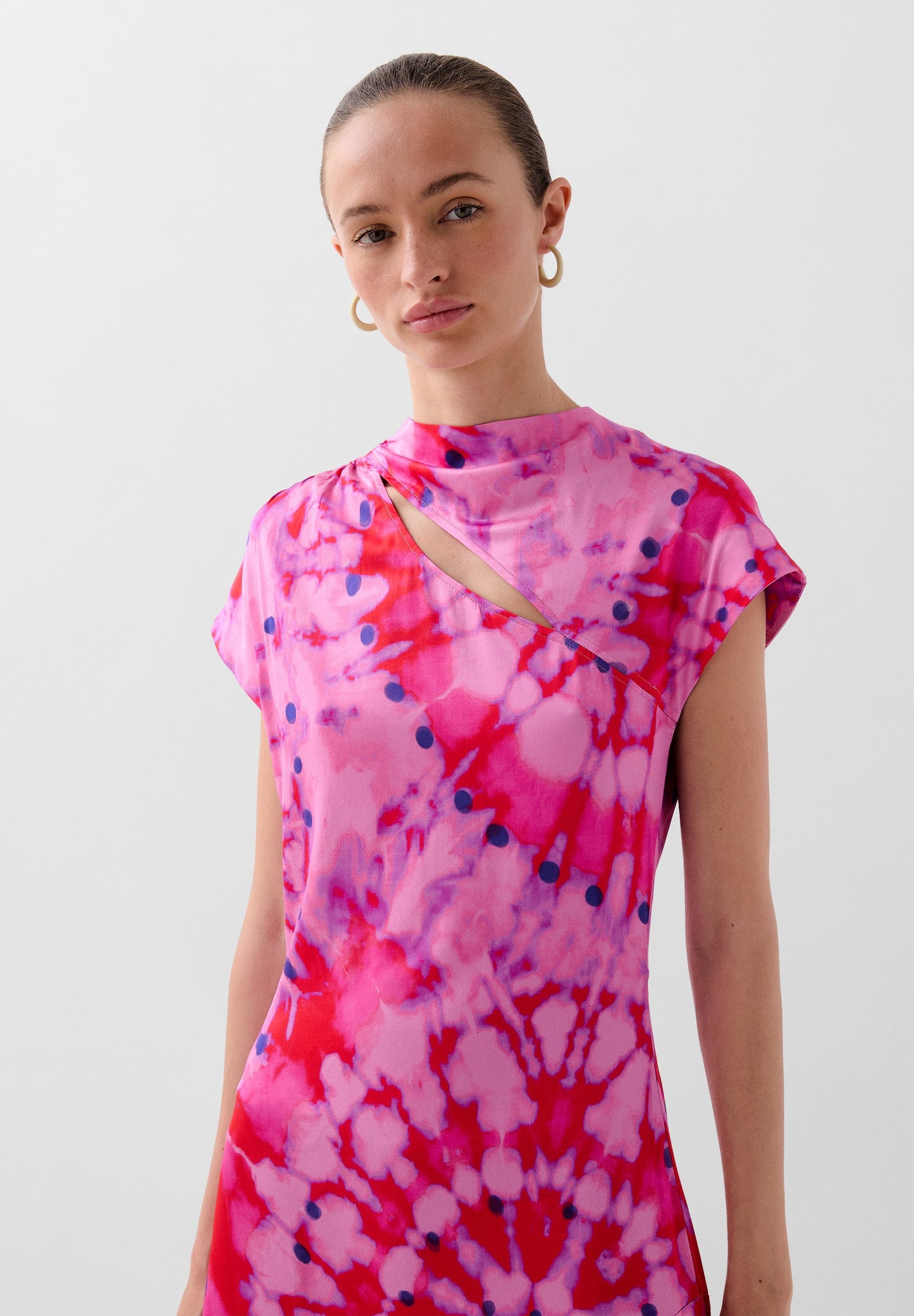 TIE-DYE DRESS WITH CUT-OUTS