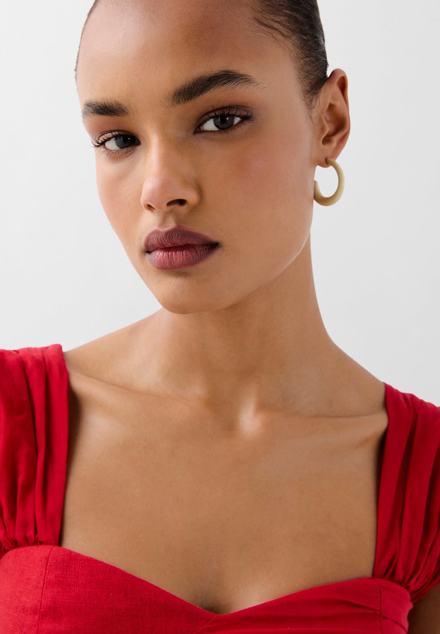 DRAPED LINEN CROPPED TOP