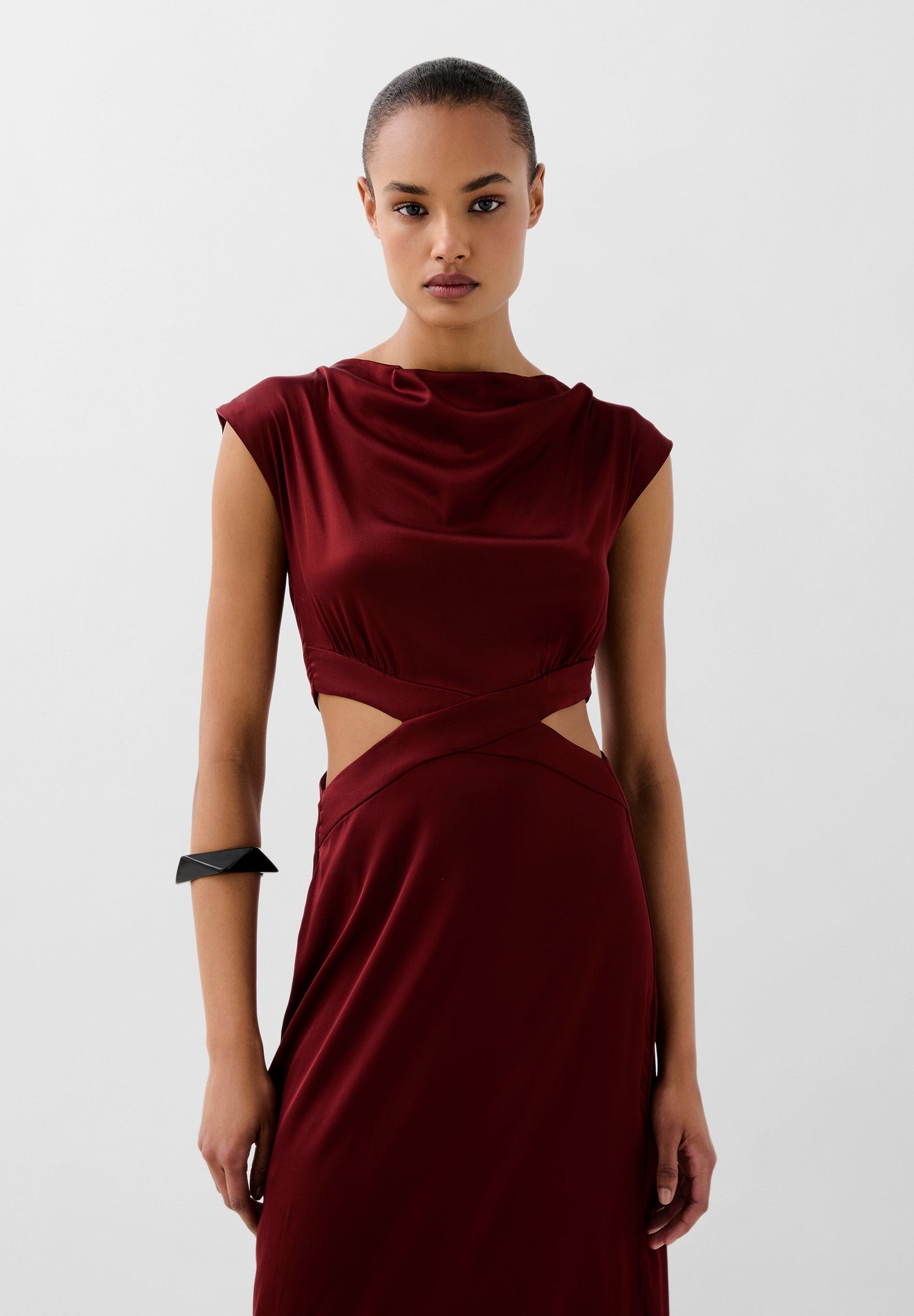 SATIN DRESS WITH SLITS
