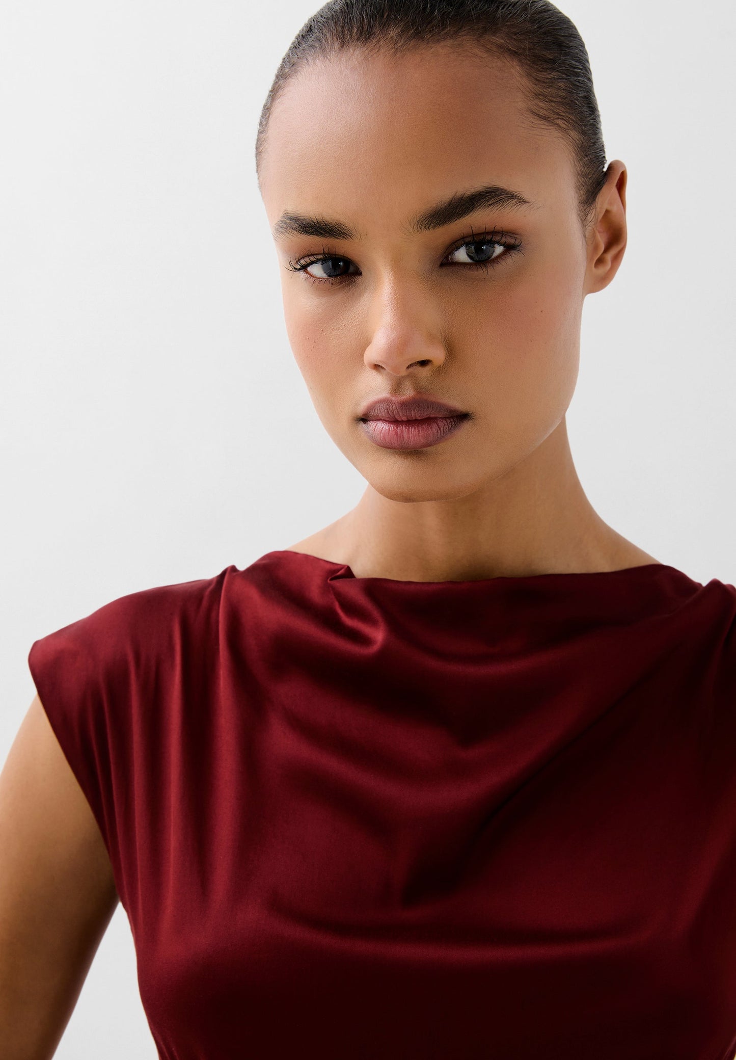 SATIN DRESS WITH SLITS