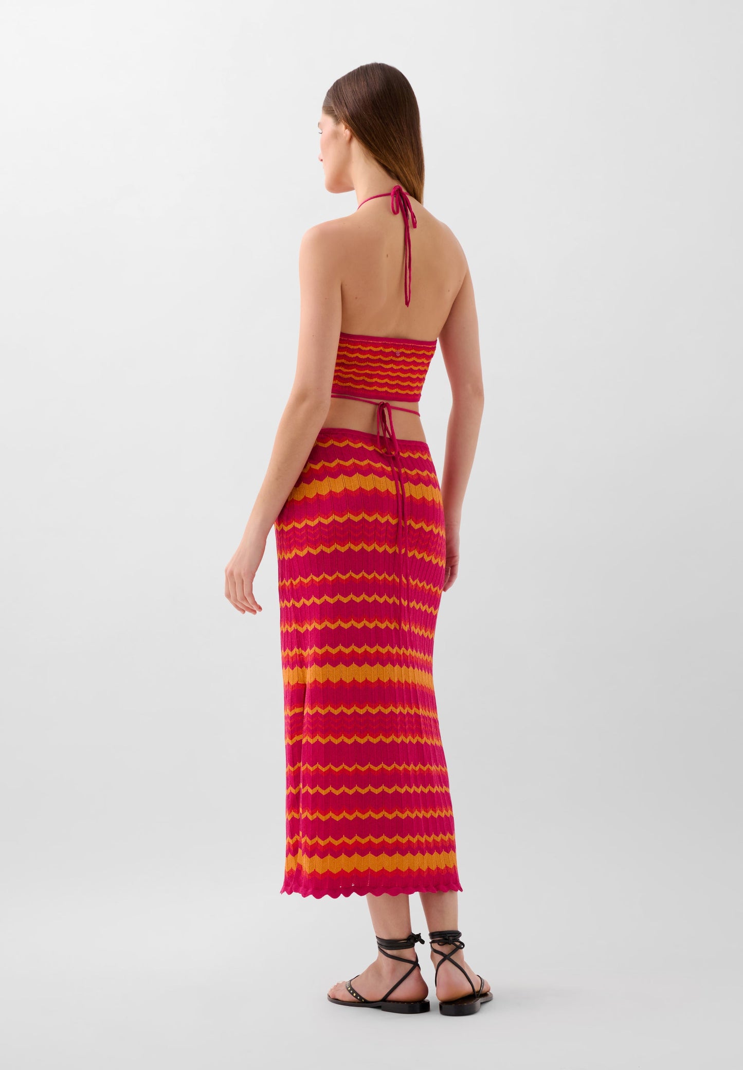 ROBE MAILLE BICOLORE FENTES