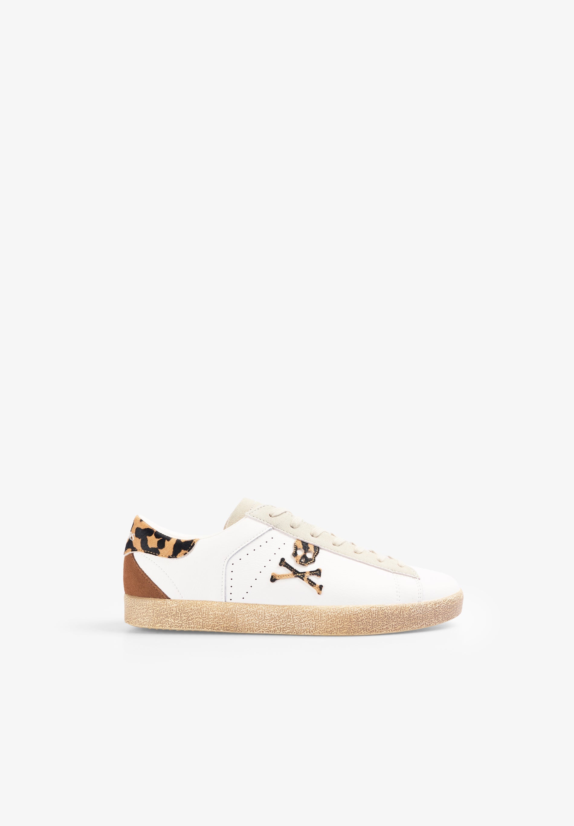 LOW TOP SNEAKERS WITH ANIMAL PRINT SKULL