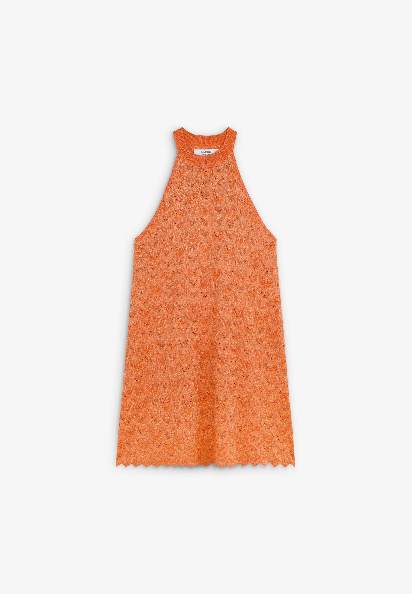 LUREX KNIT MINI HALTER DRESS