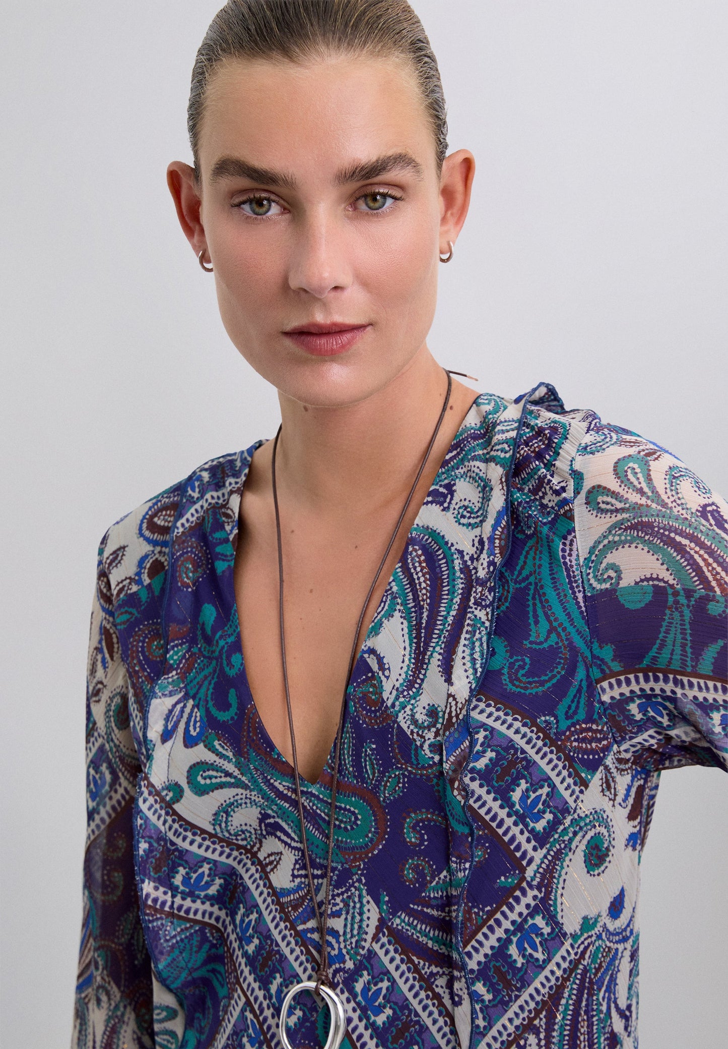 ROBE LONGUE FLUIDE PAISLEY