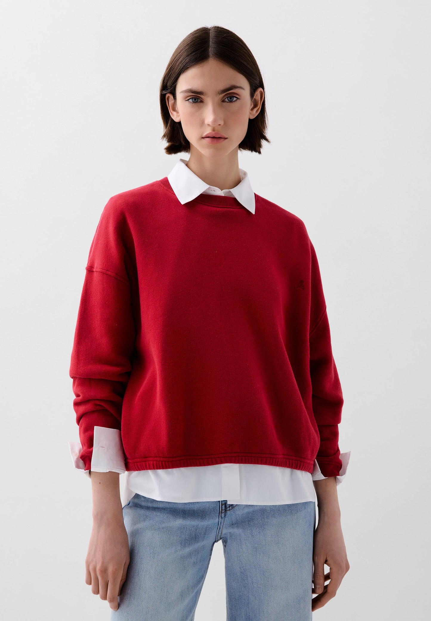 SWEATSHIRT WITH EMBROIDERED SKULL