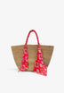 RAFFIA HANDKERCHIEF HANDLE DETAIL