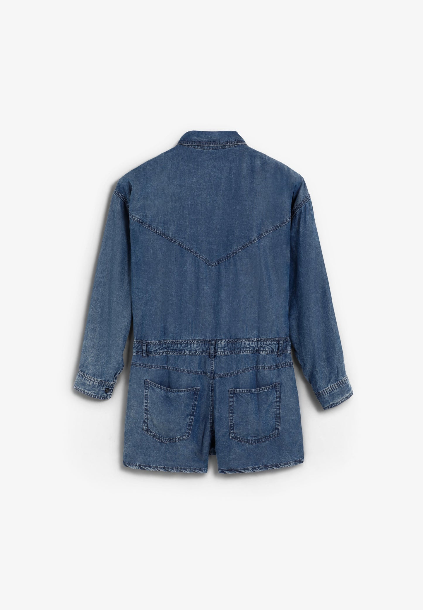 KURZER JUMPSUIT MIT DENIM-EFFEKT