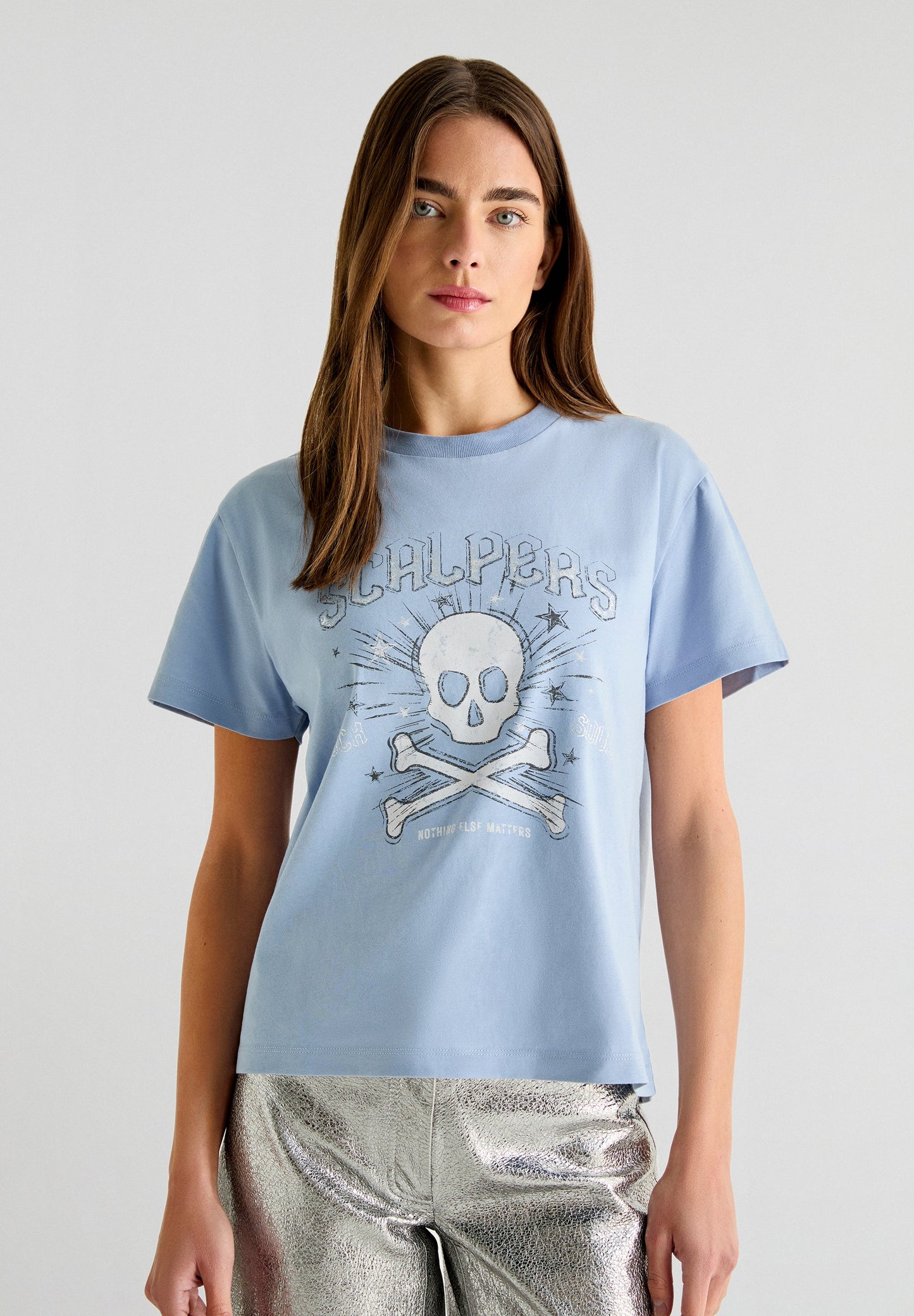 STAR AND SKULL PRINTED T-SHIRT