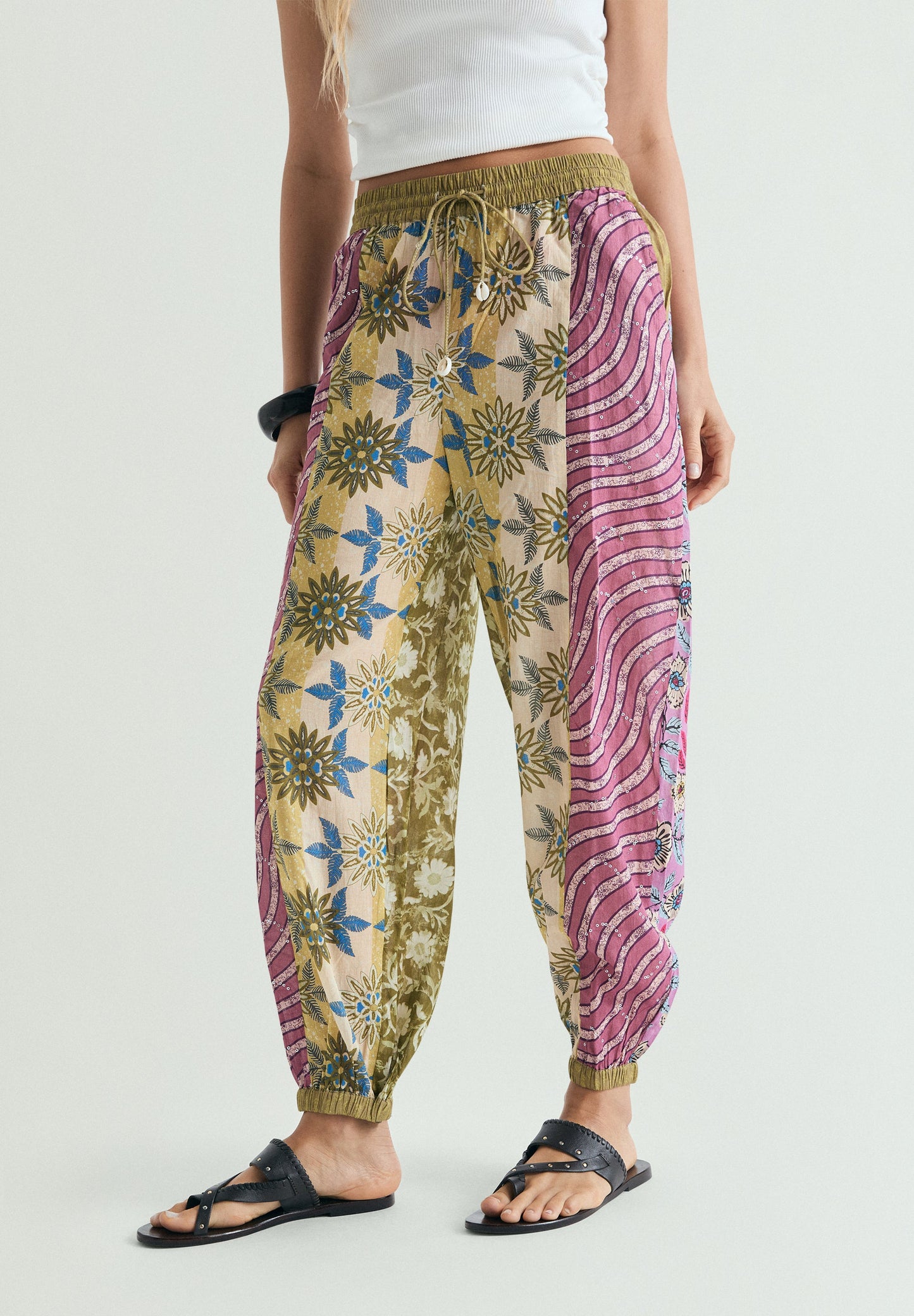 PATCHWORK BALLOON TROUSERS