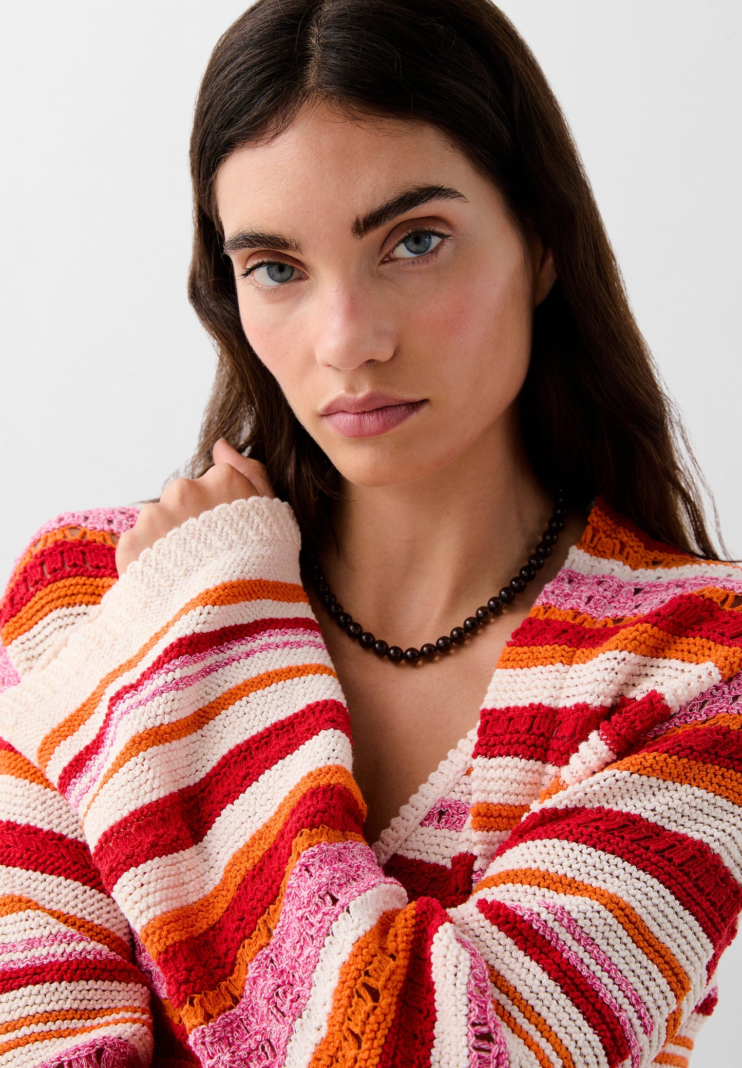 MULTICOLOURED CROCHET CARDIGAN