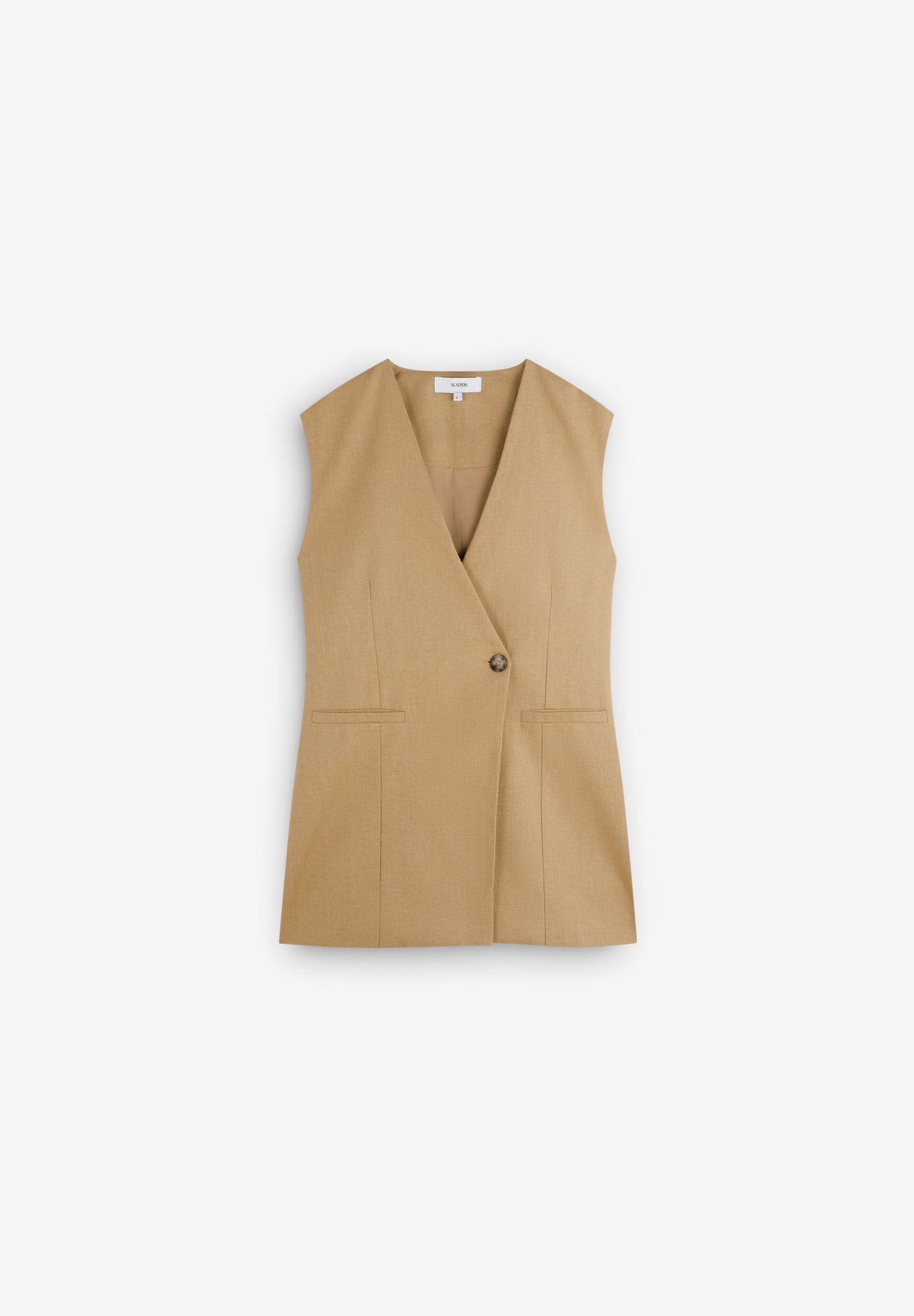 LINEN WAISTCOAT WITH DARTS