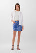 PRINTED DENIM MINI SKIRT