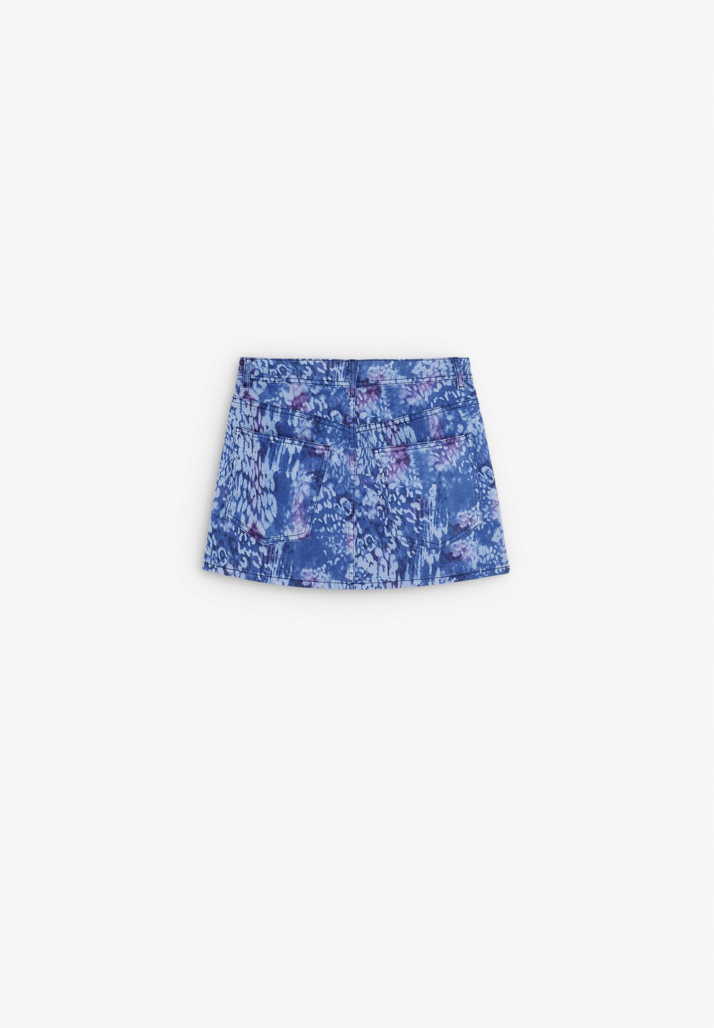 PRINTED DENIM MINI SKIRT