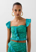 CROP TOP IMPRIMÉ VOLANT