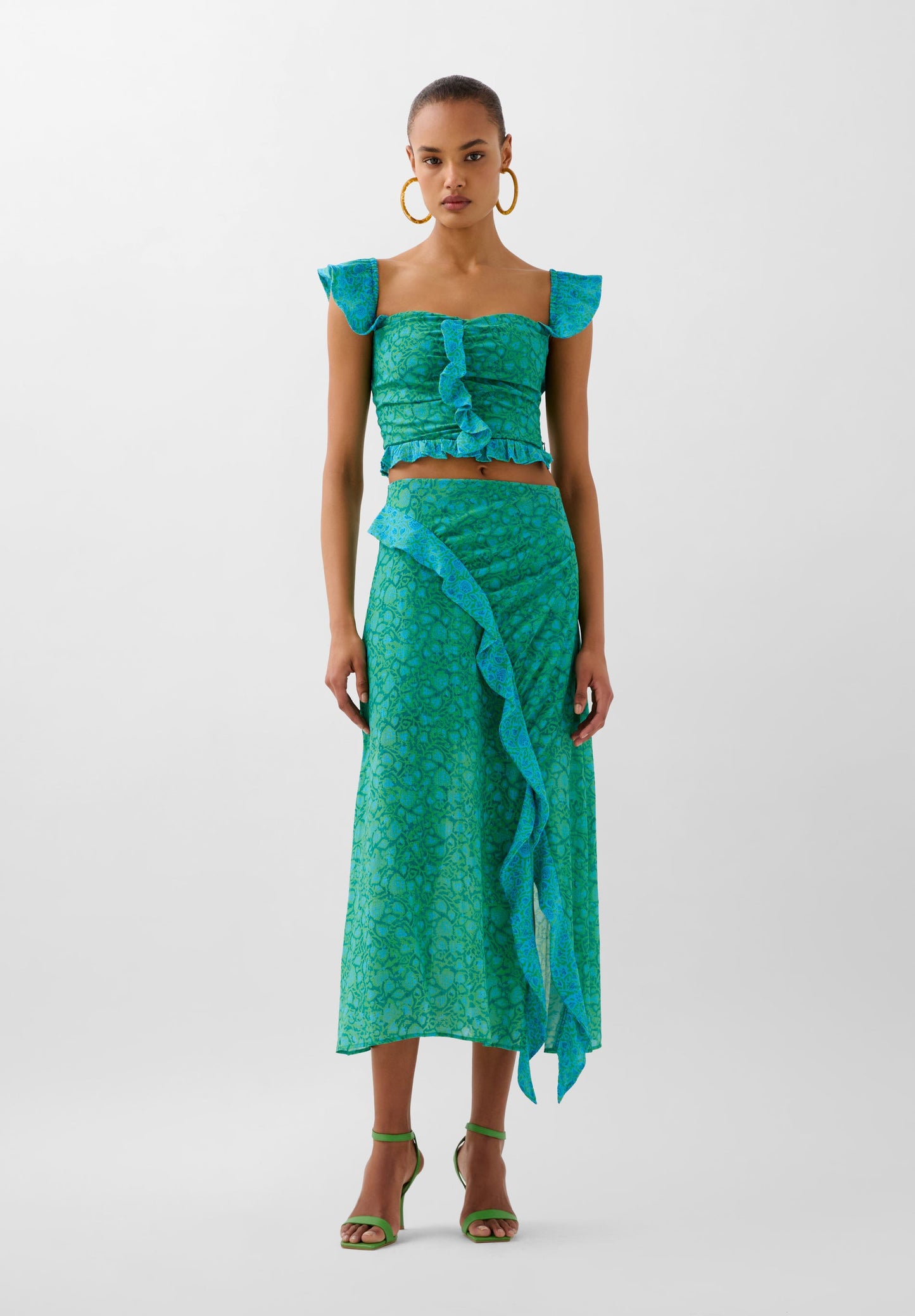 CROP TOP IMPRIMÉ VOLANT
