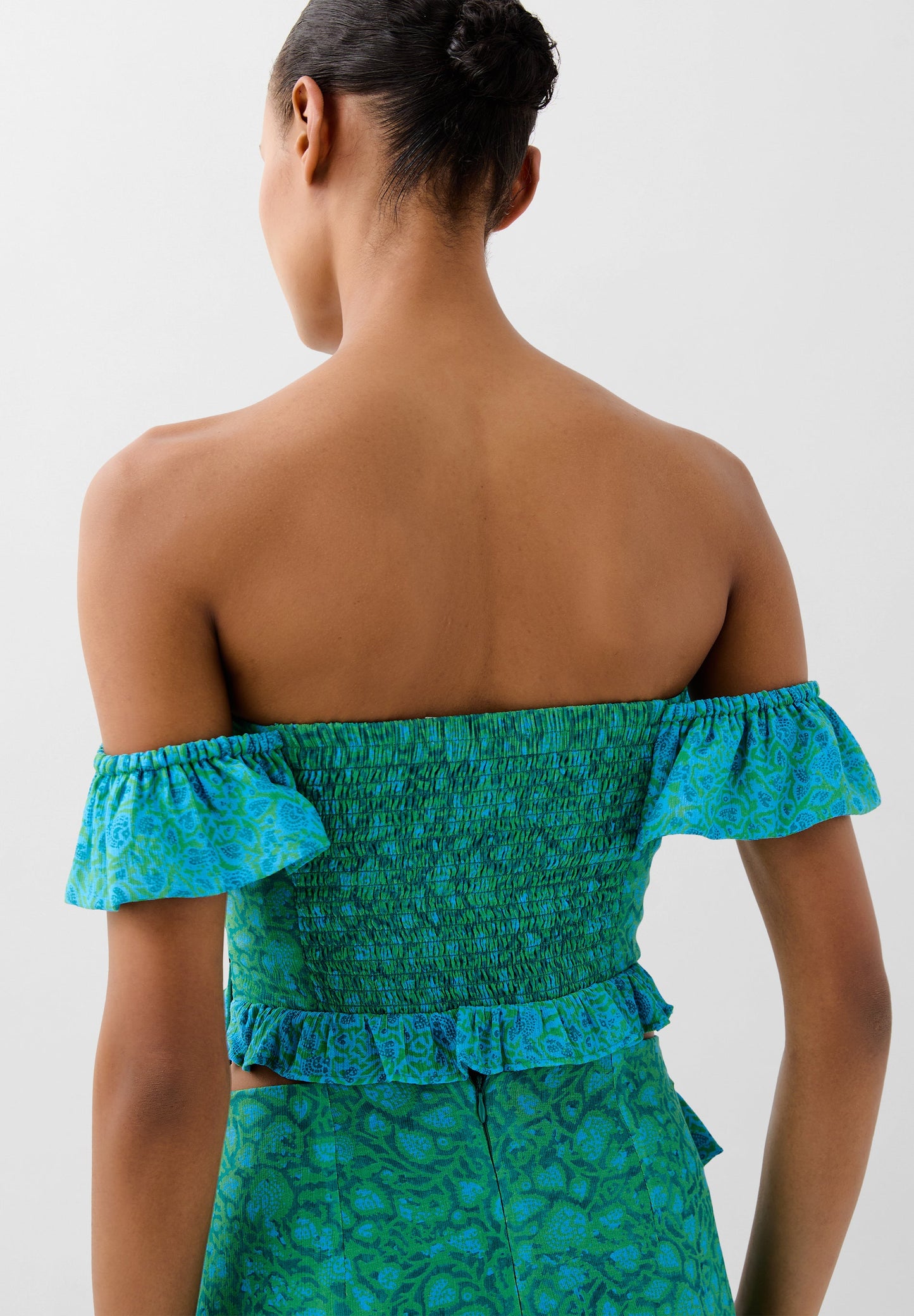CROP TOP IMPRIMÉ VOLANT