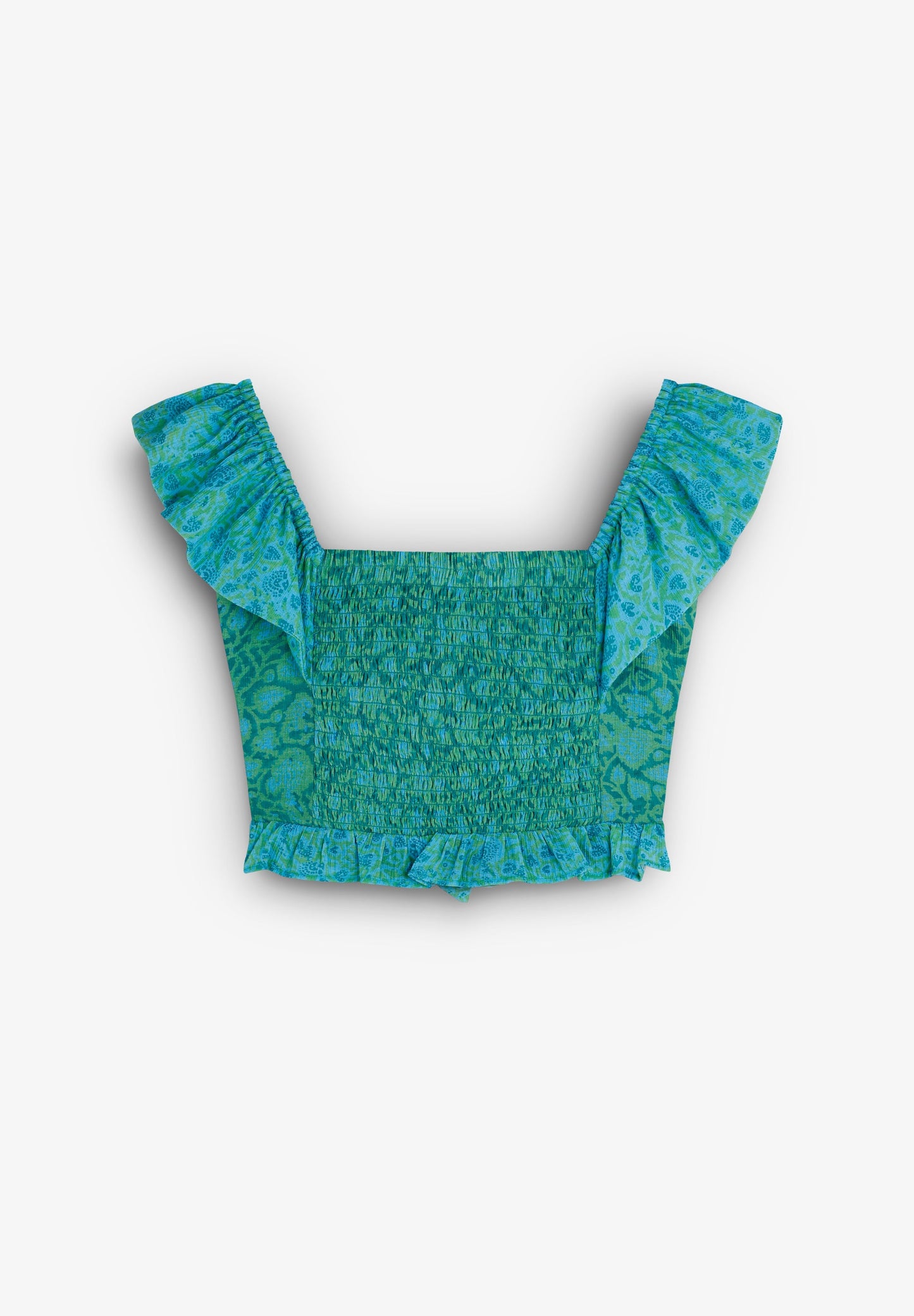 CROP TOP IMPRIMÉ VOLANT