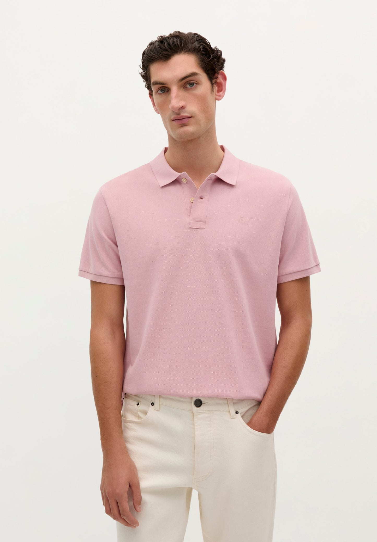 BASIC POLO SHIRT WITH SKULL DETAIL