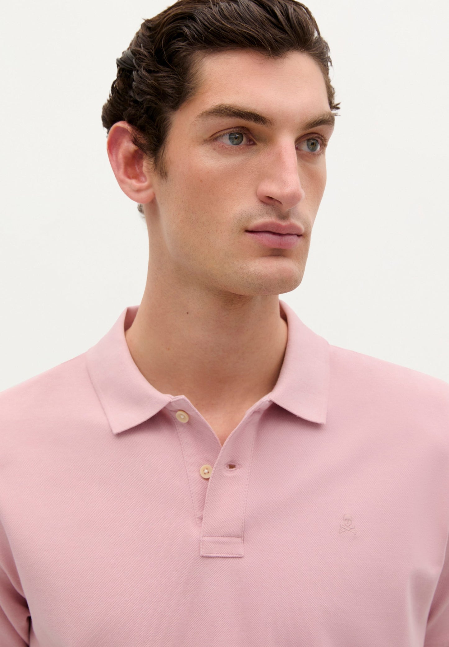 BASIC POLO SHIRT WITH SKULL DETAIL