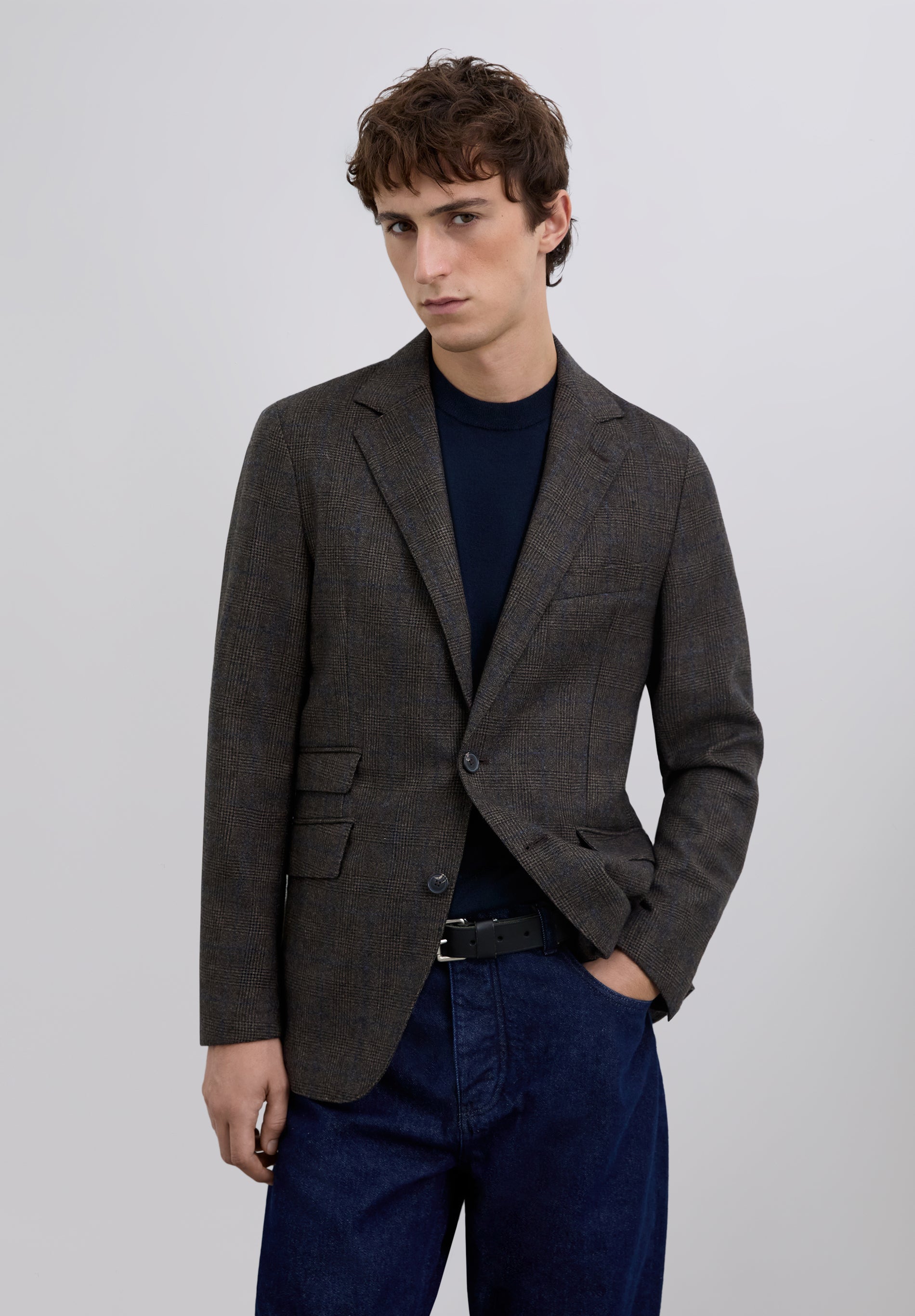 CHECKED WOOL BLAZER