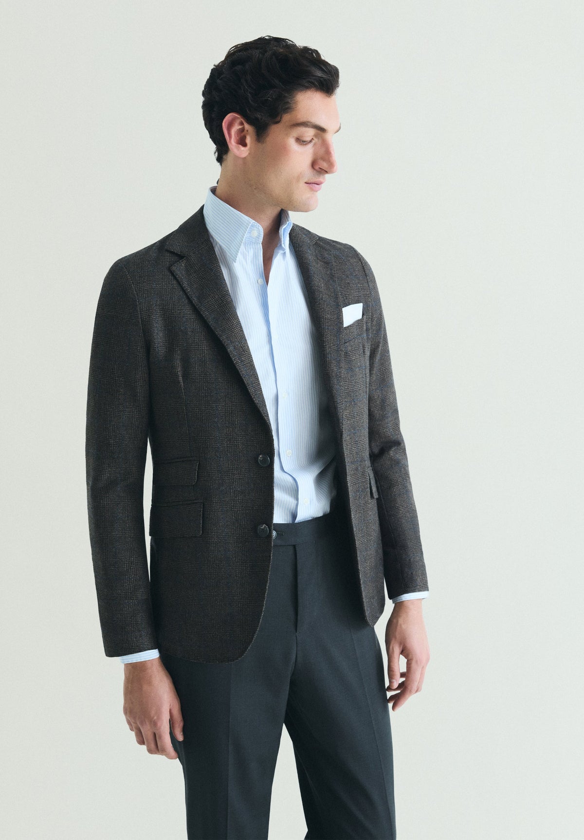 CHECKED WOOL BLAZER