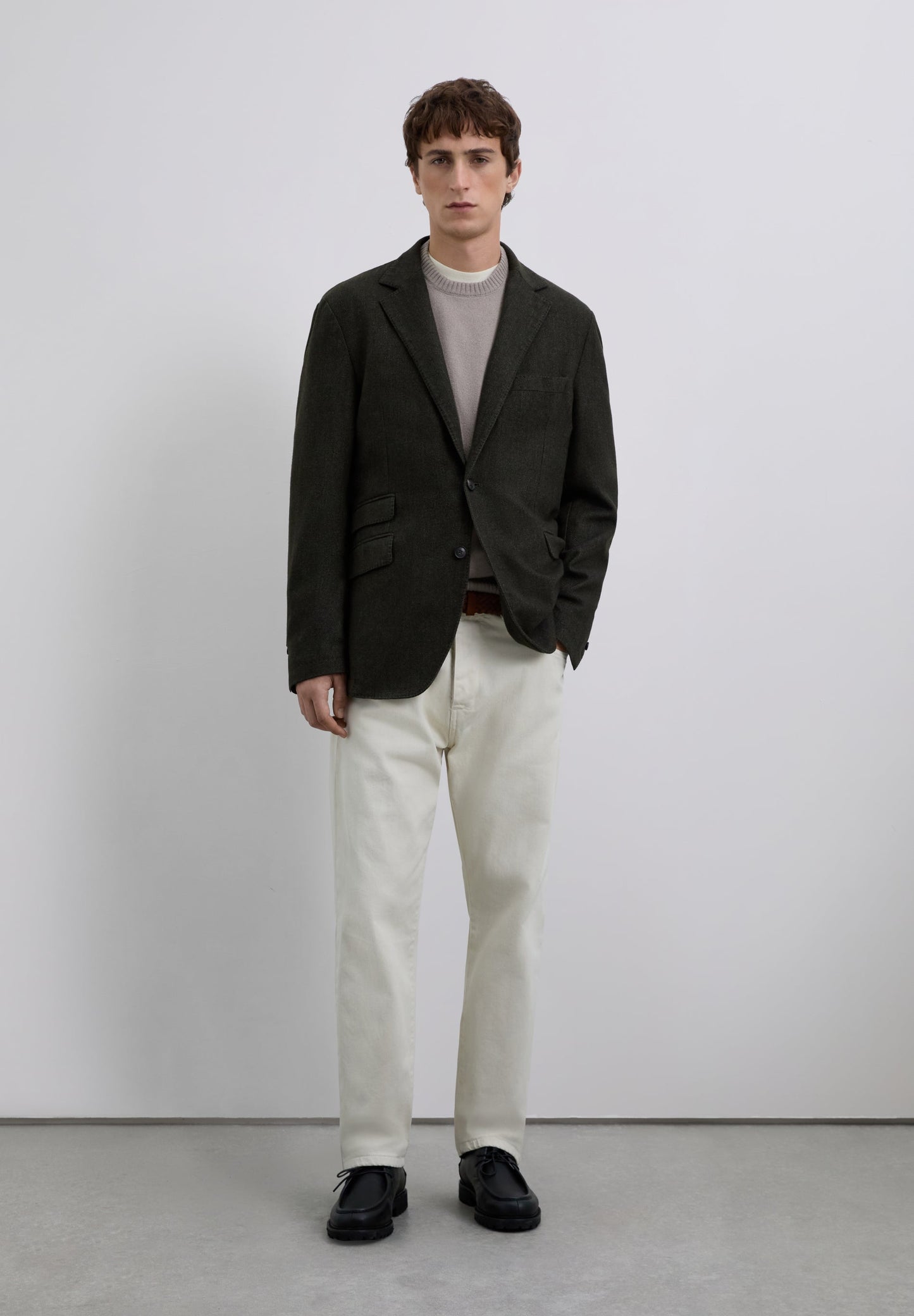 WOLLEN BLAZER VISGRAAT