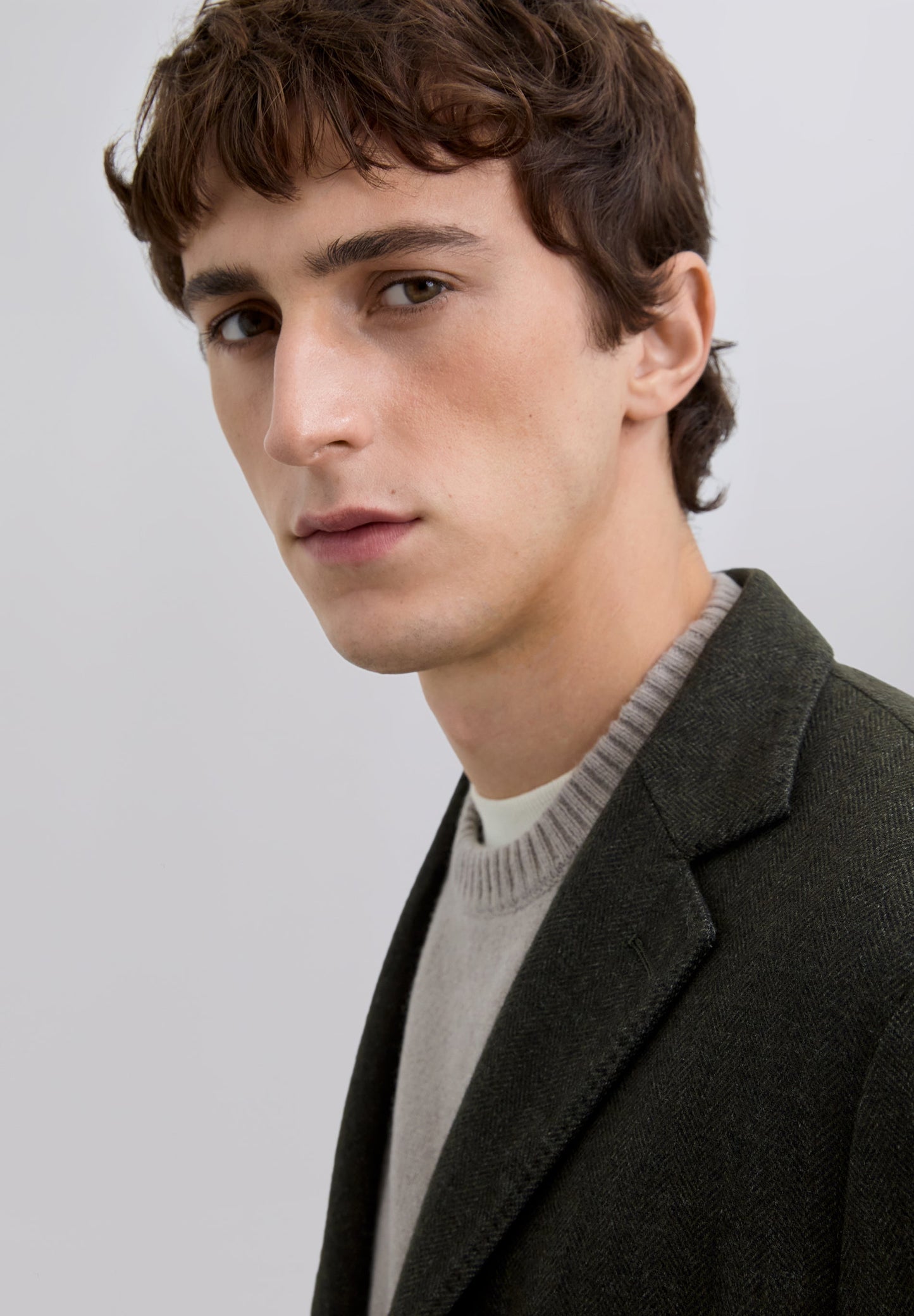 WOLLEN BLAZER VISGRAAT