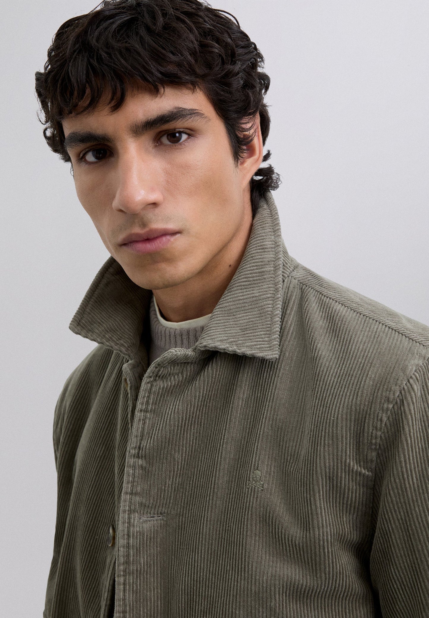 CORDUROY BOMBER JACKET WITH SKULL