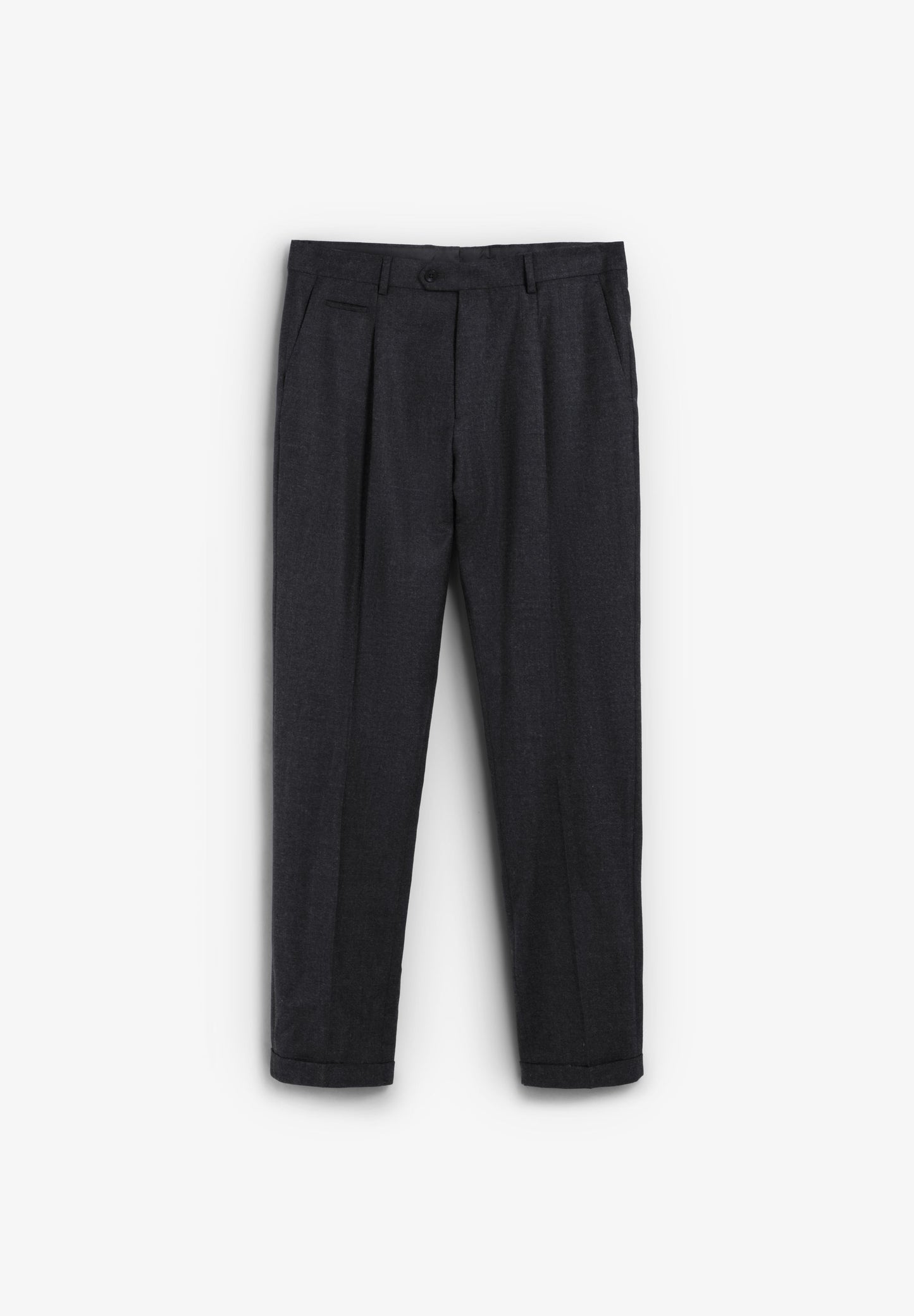 WOOL AND COTTON DARTED TROUSERS