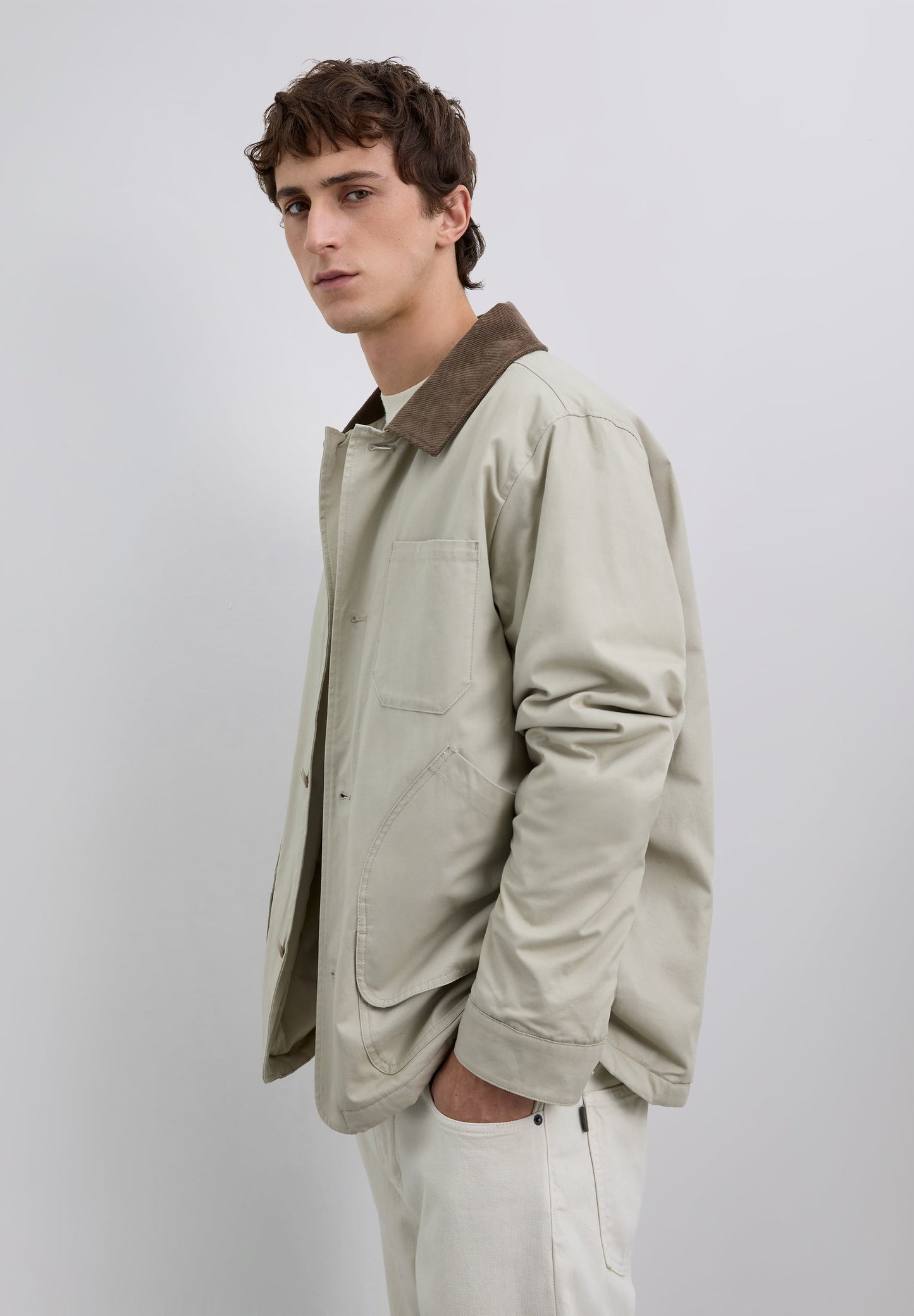 JACKET WITH CORDUROY COLLAR