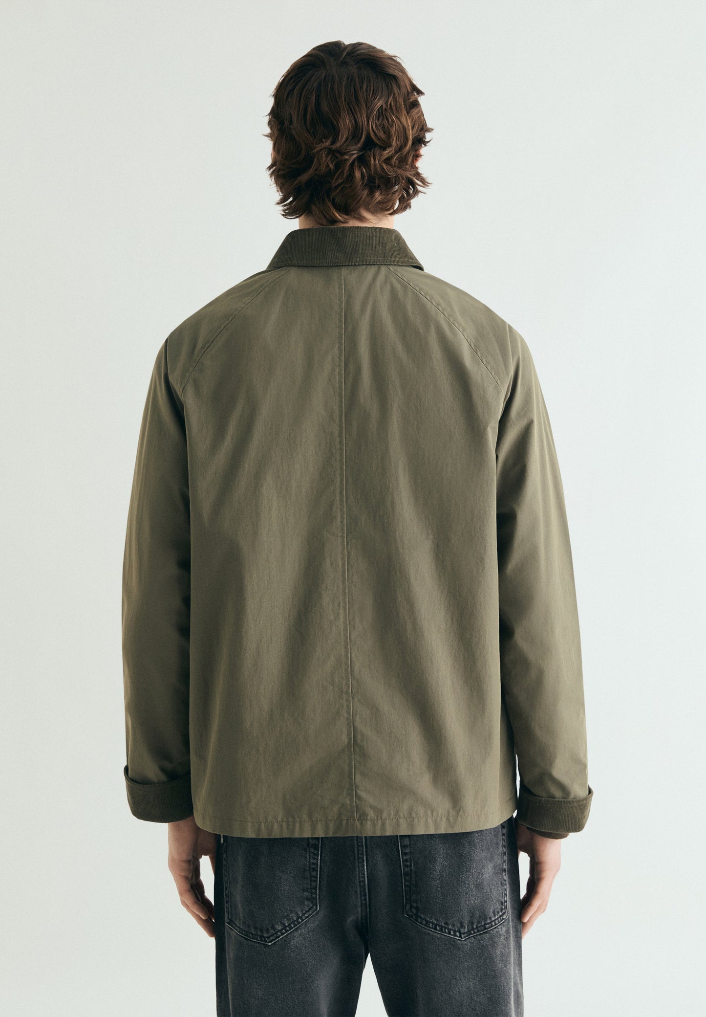 BOXY JACKET WITH CORDUROY COLLAR
