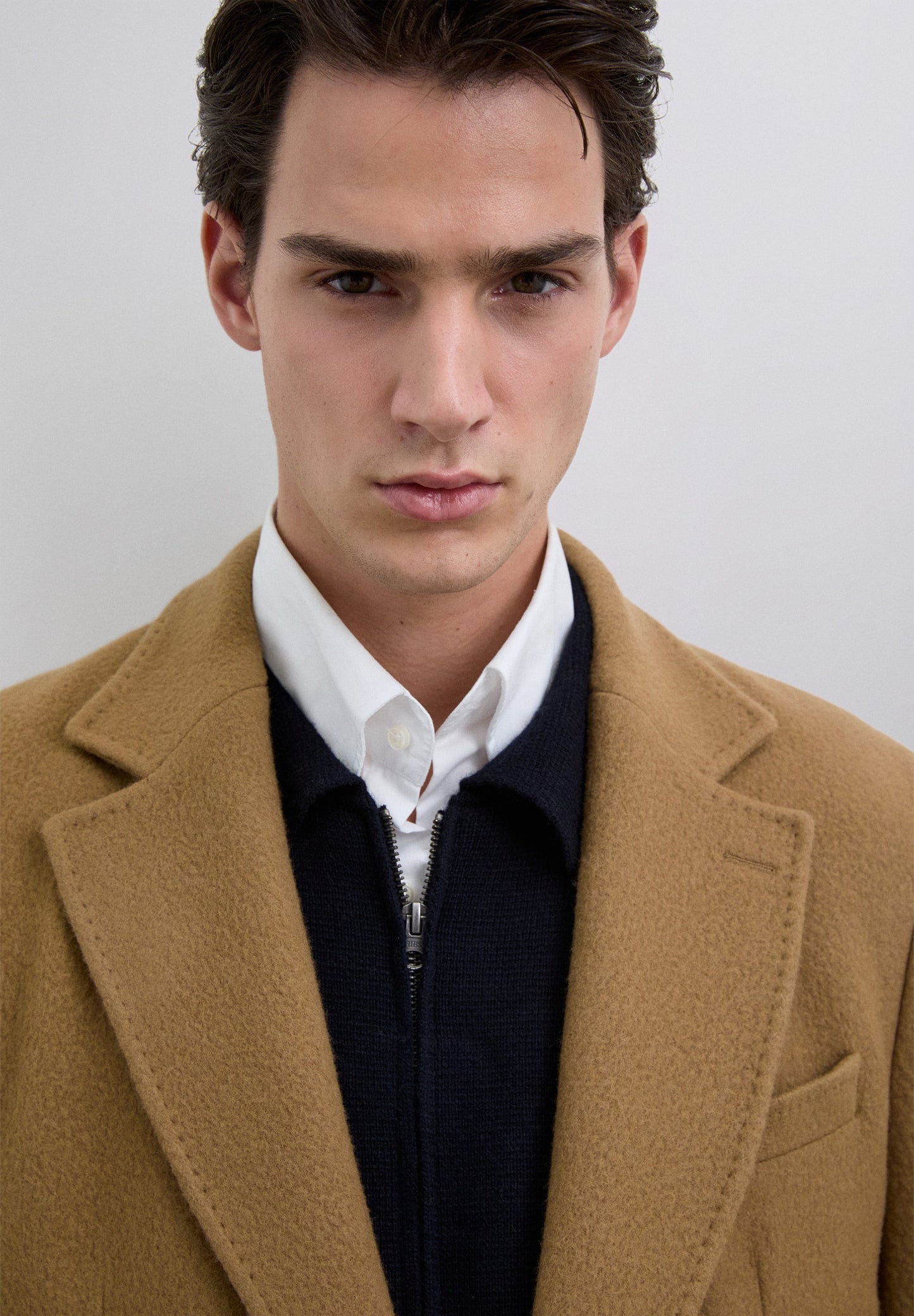 LONG WOOL LAPEL COLLAR COAT