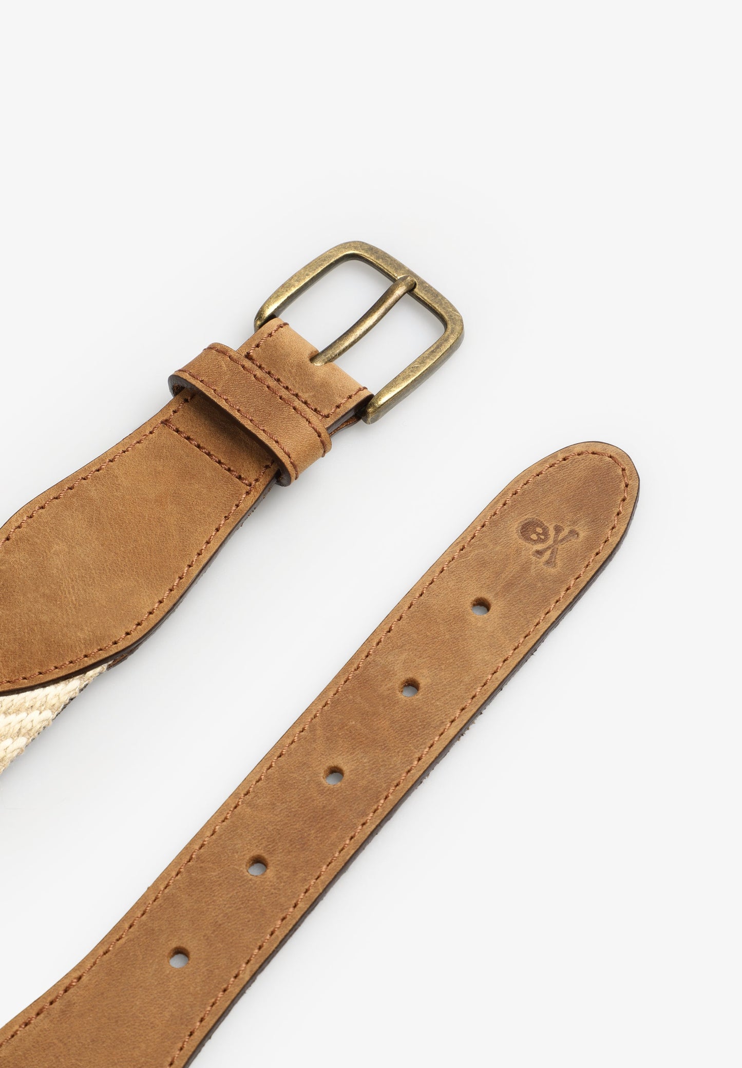 JUTE BELT WITH LEATHER DETAILS