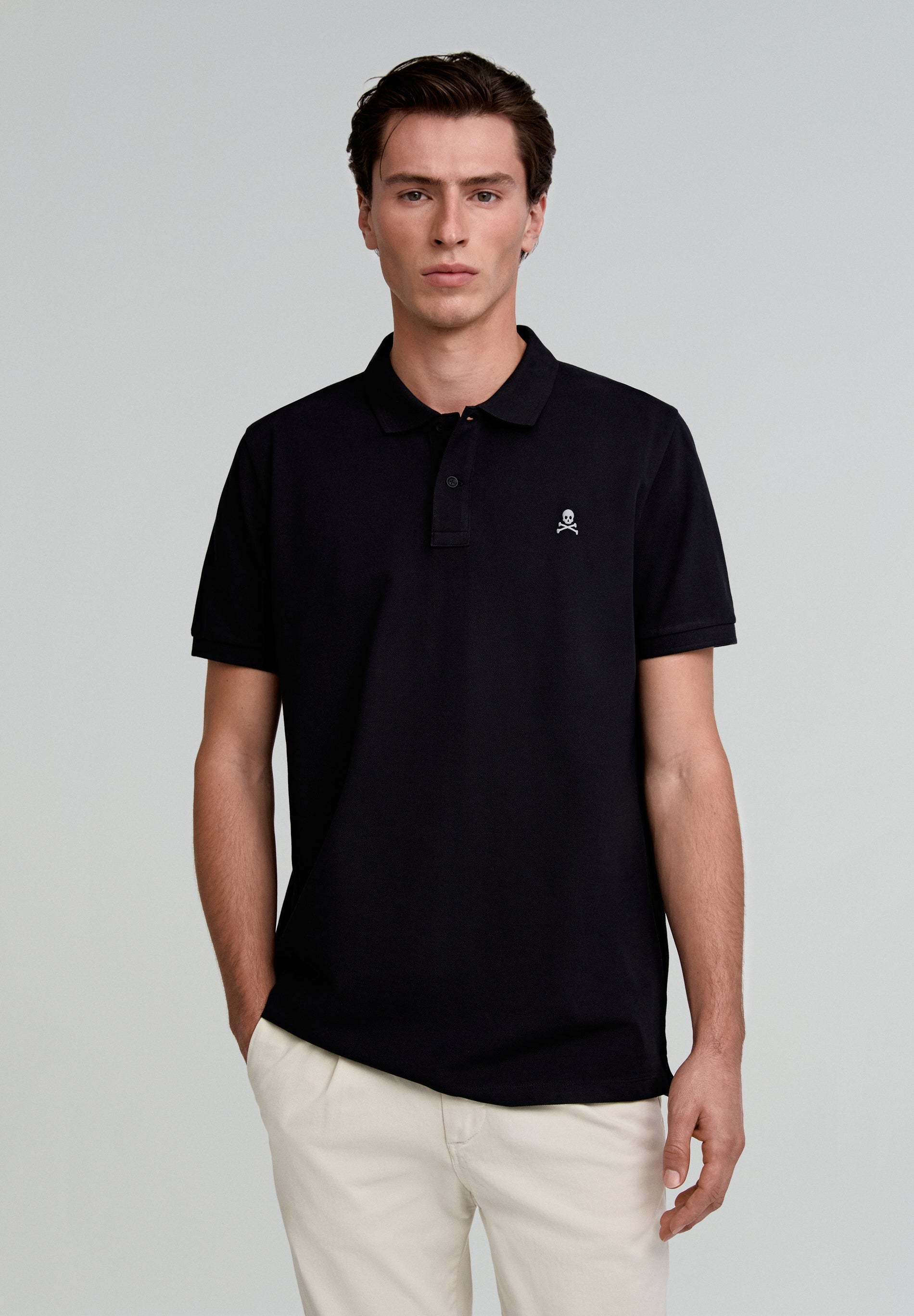 POLO SHIRT WITH CONTRAST SKULL