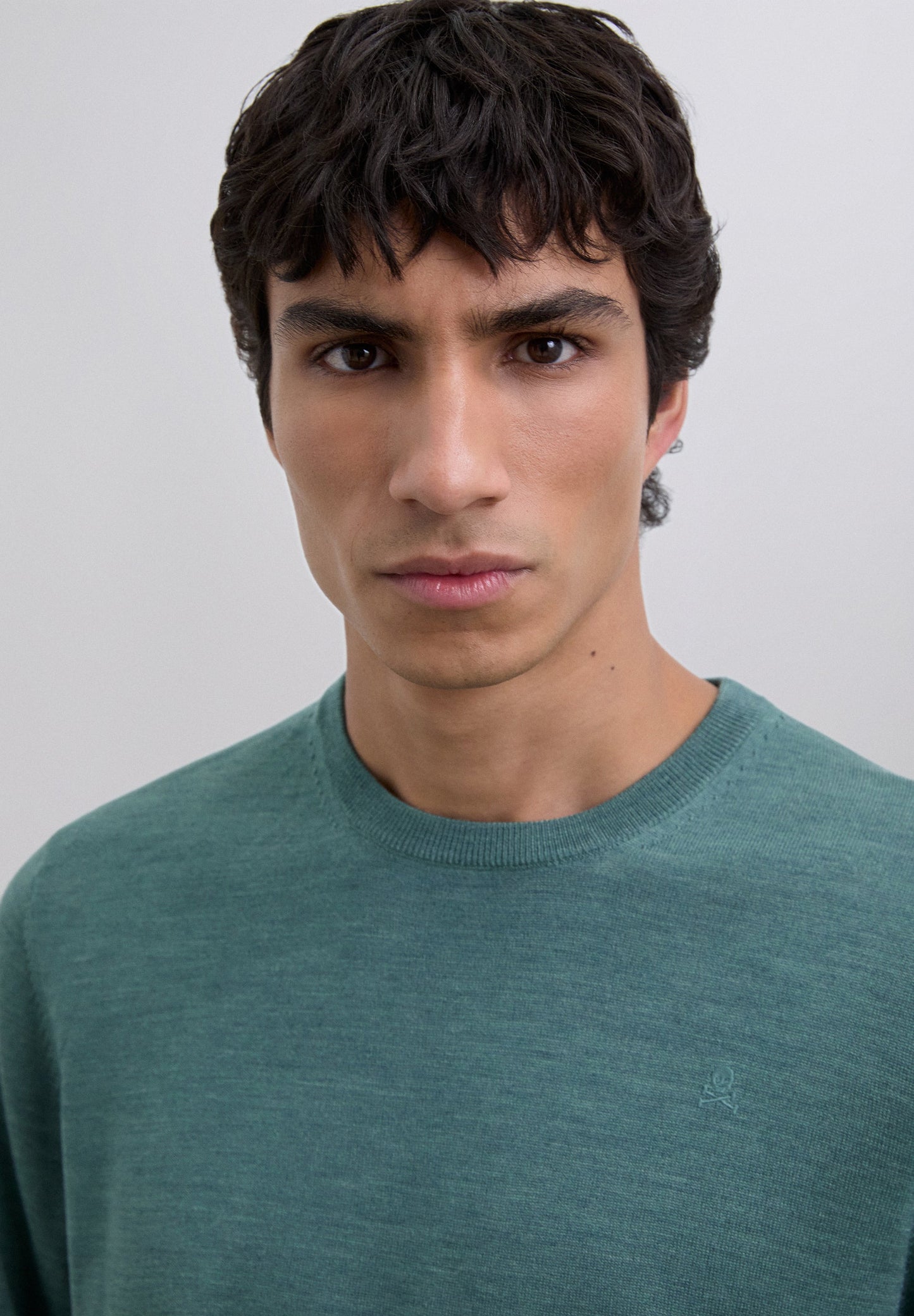 WOLLPULLOVER MIT TOTENKOPFSTICKEREI