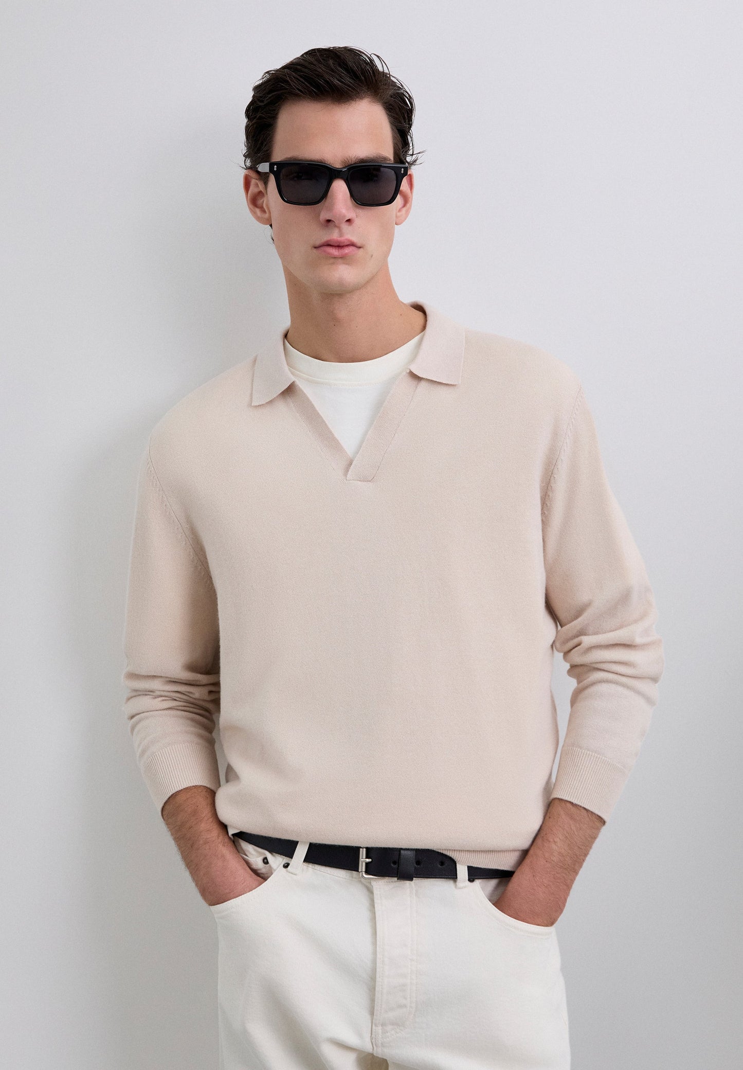 WOOL KNIT POLO SHIRT