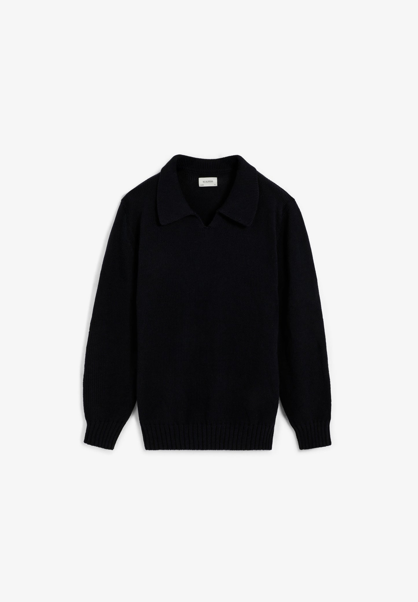 COTTON KNIT POLO SWEATER