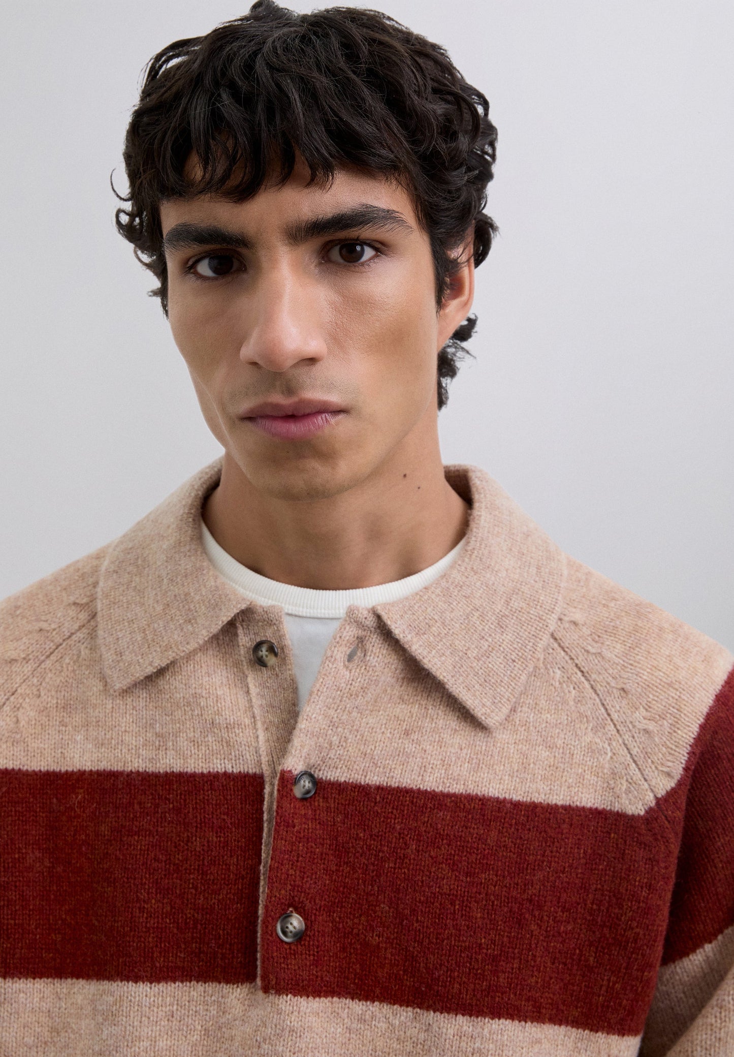 PULL POLO RAYURES LAINE