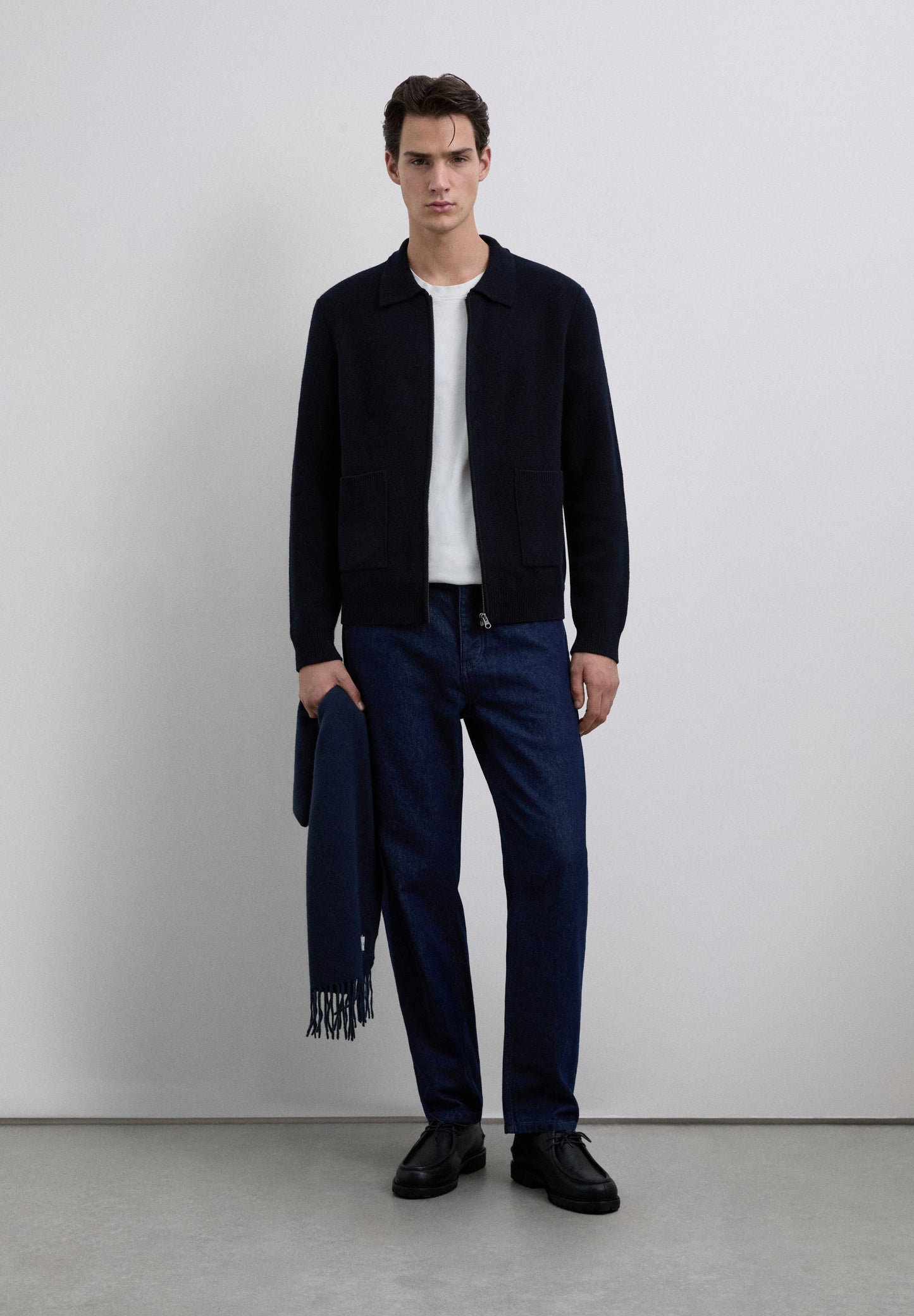 CARDIGAN FERMETURE ÉCLAIR LAINE MÉRINOS