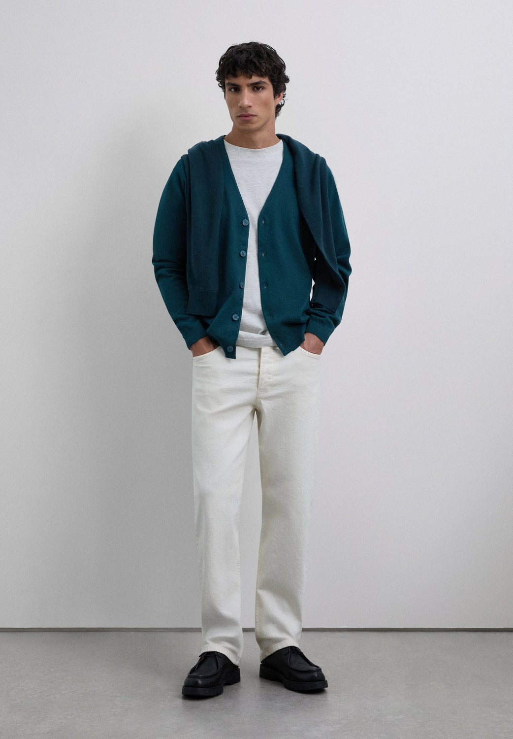 CÁRDIGAN CUELLO PICO ALGODÓN - Scalpers