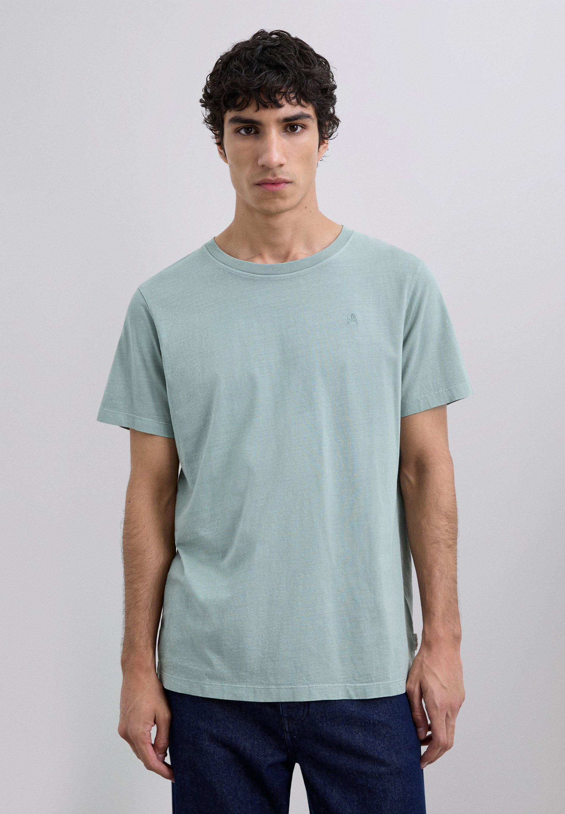 T-SHIRT GEBORDUURD DOODSHOOFD TON SUR TON