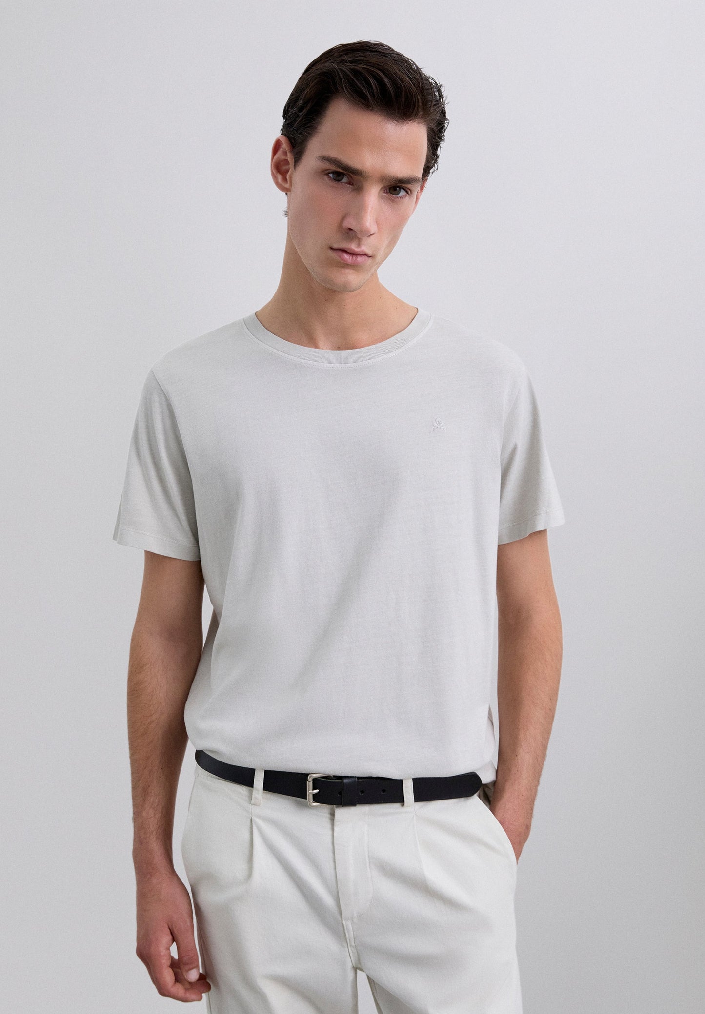 T-SHIRT SKULL BRODÉ TON SUR TON