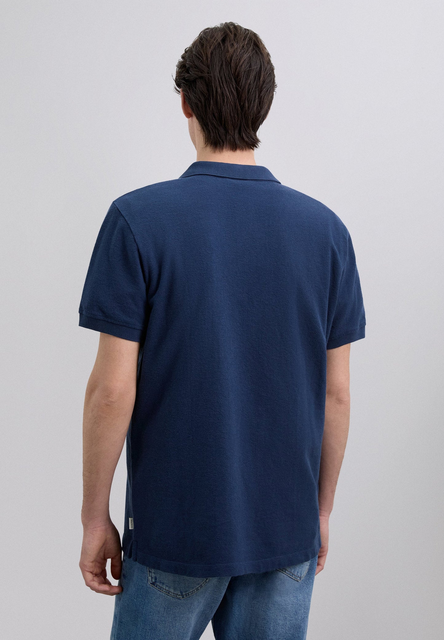 KURZARM-POLOSHIRT AUS RUSTIKALEM STRICK