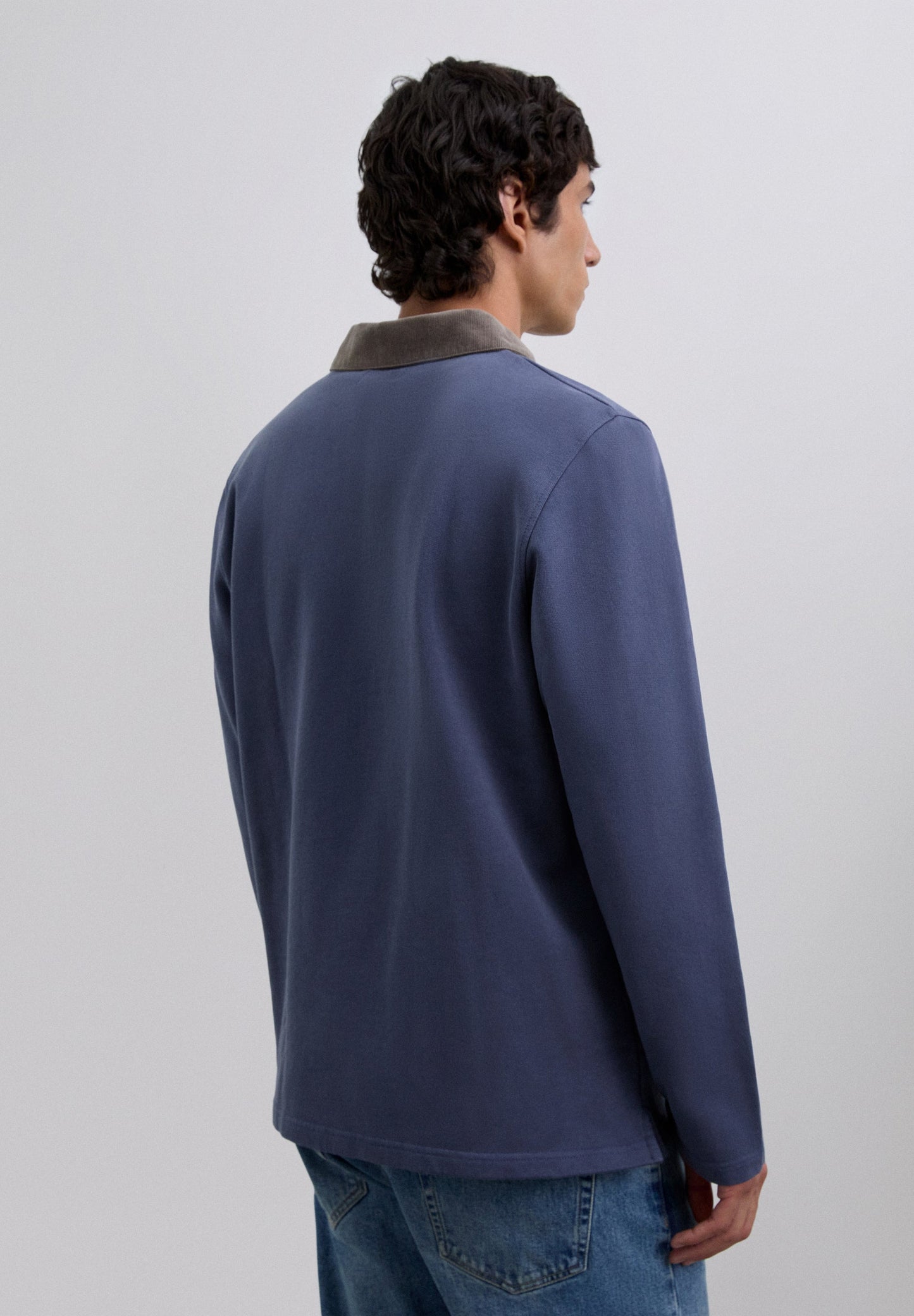 POLO BRODÉ COL VELOURS CÔTELÉ